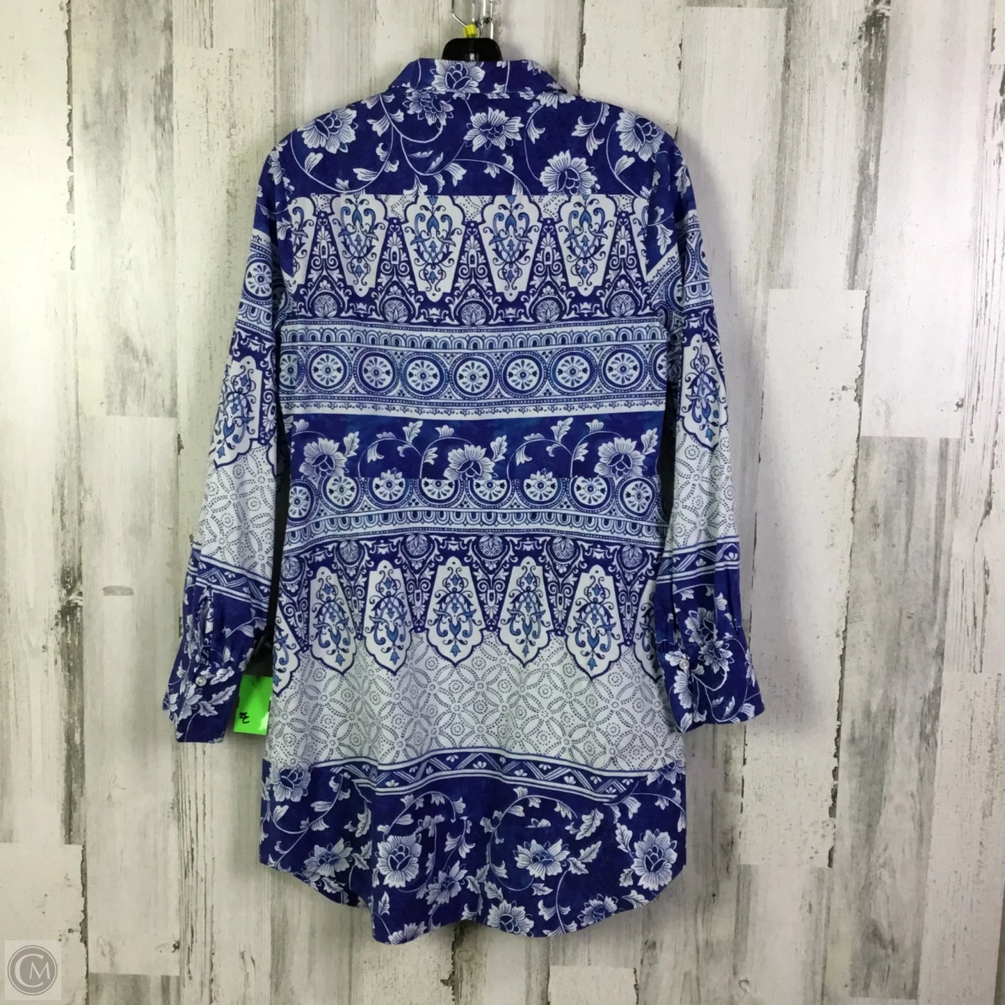 Dress Casual Short By Anthropologie In Blue & White, Size: M