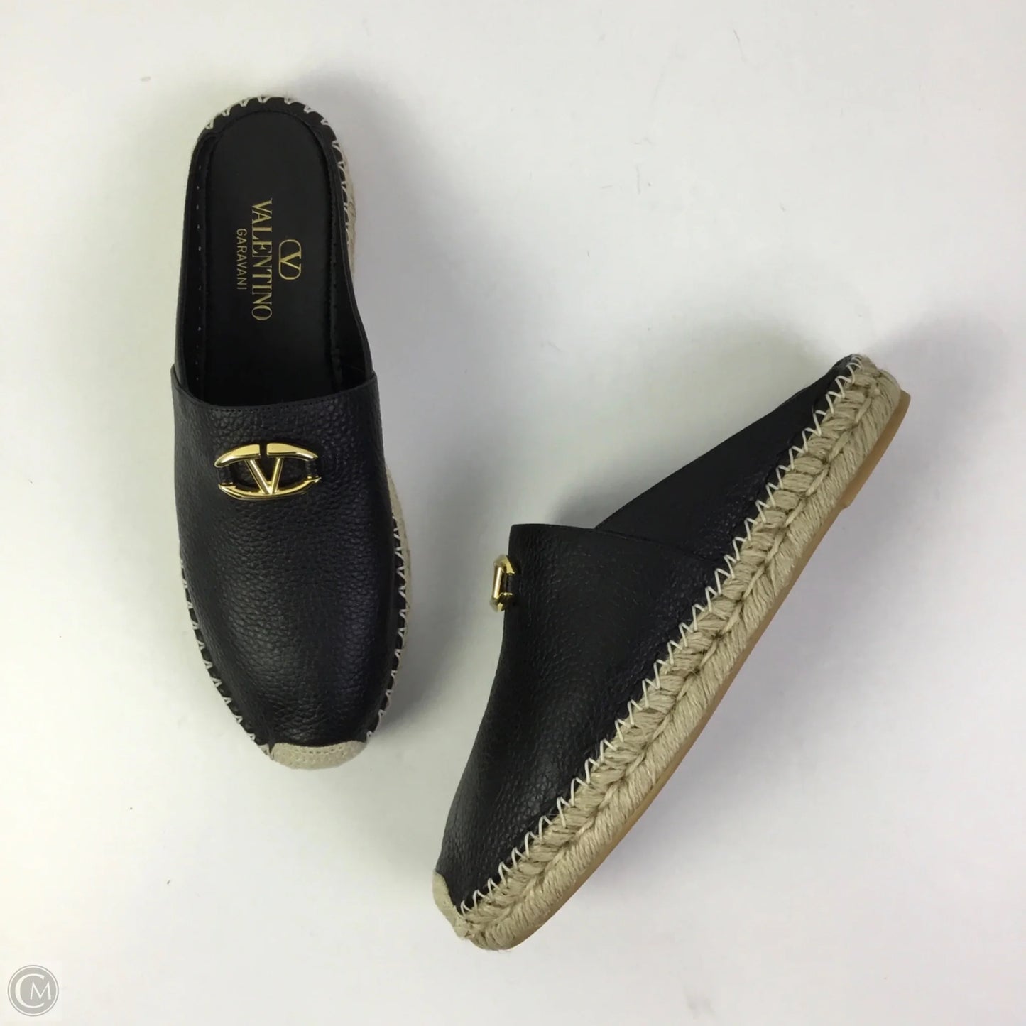 Shoes Luxury Designer By Valentino-garavani In Black & Gold, Size: 9