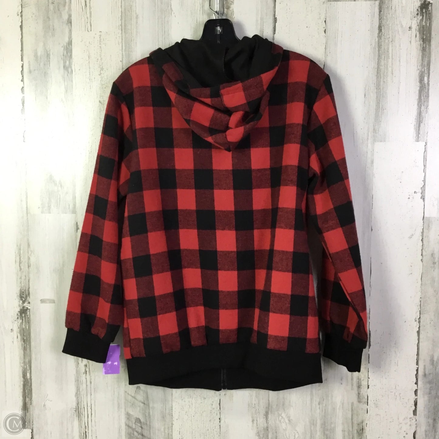 Jacket Shirt By Clothes Mentor In Black & Red, Size: S