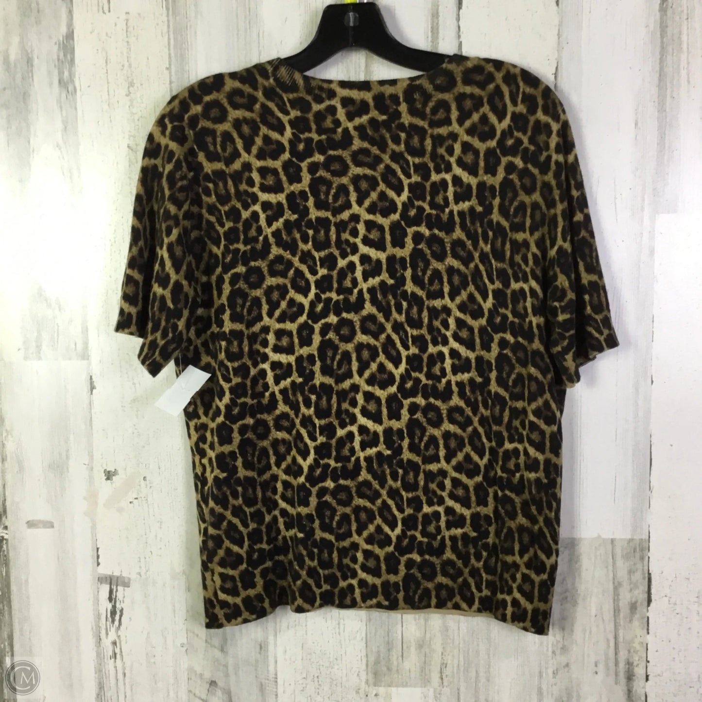 Sweater Short Sleeve By Michael By Michael Kors In Animal Print, Size: L