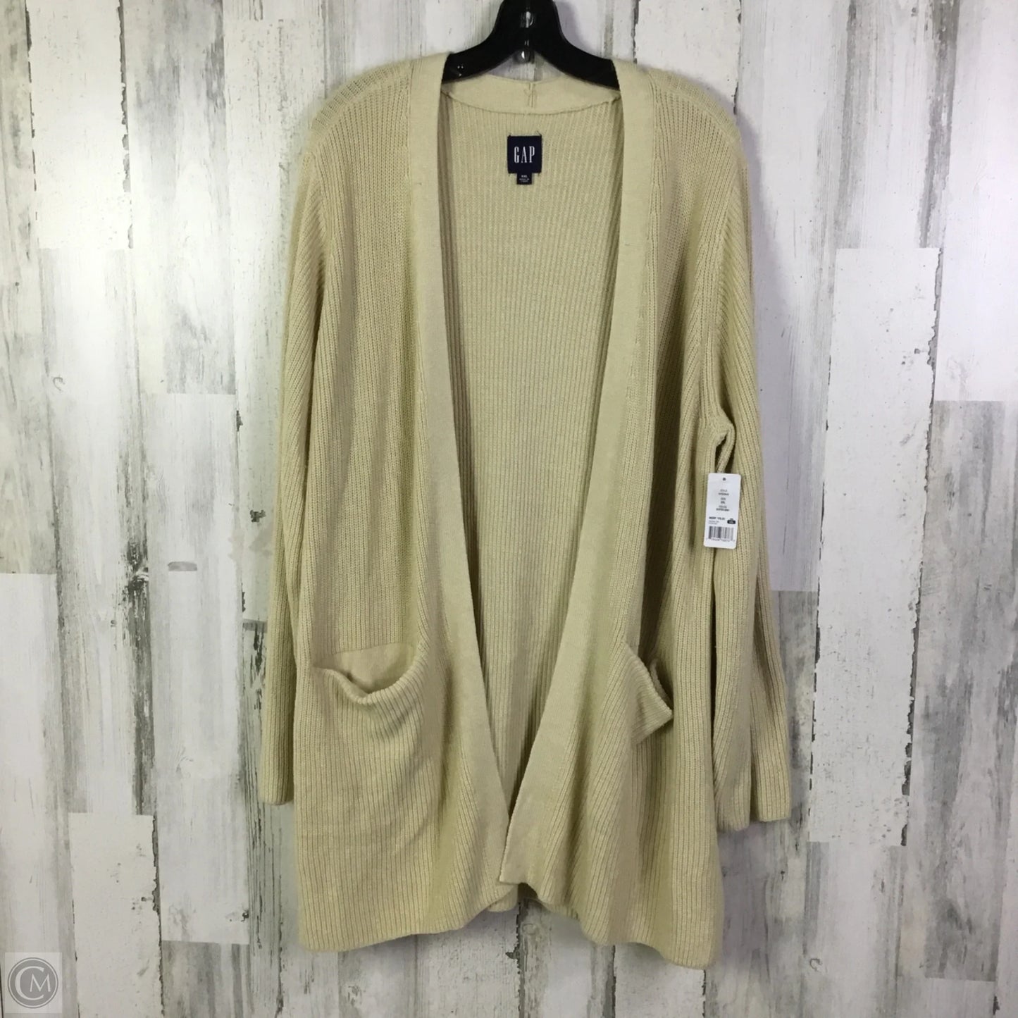 Sweater Cardigan By Gap In Cream, Size: Xxl