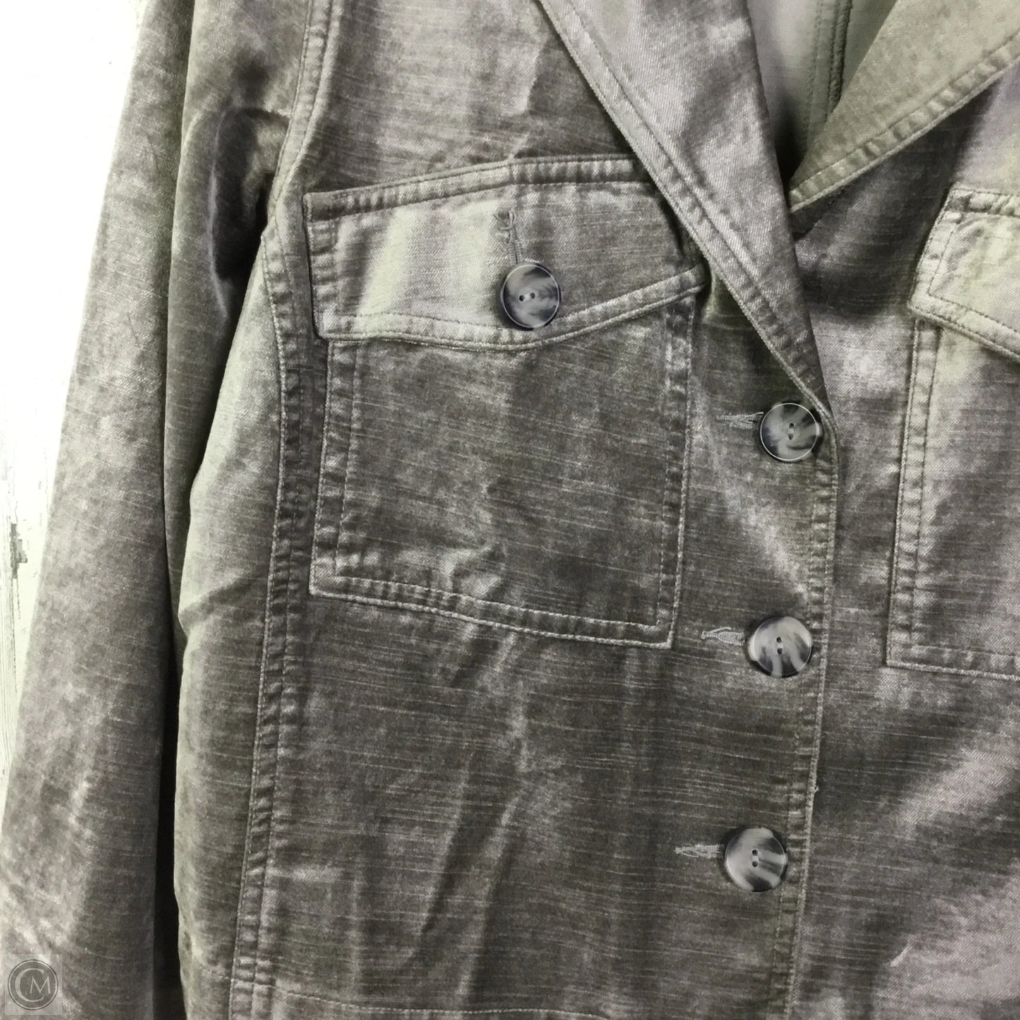 Jacket Shirt By Cabi In Grey, Size: M