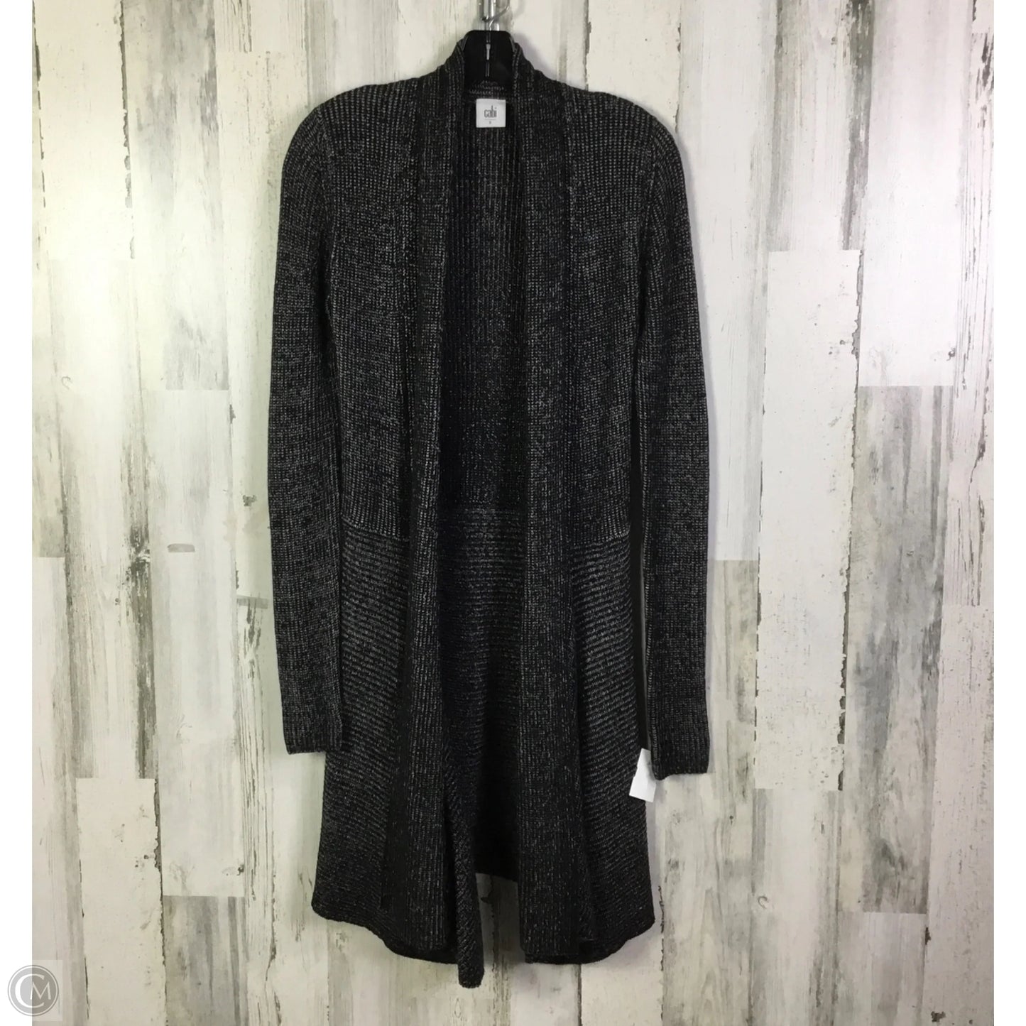 Sweater Cardigan By Cabi In Black & Grey, Size: S