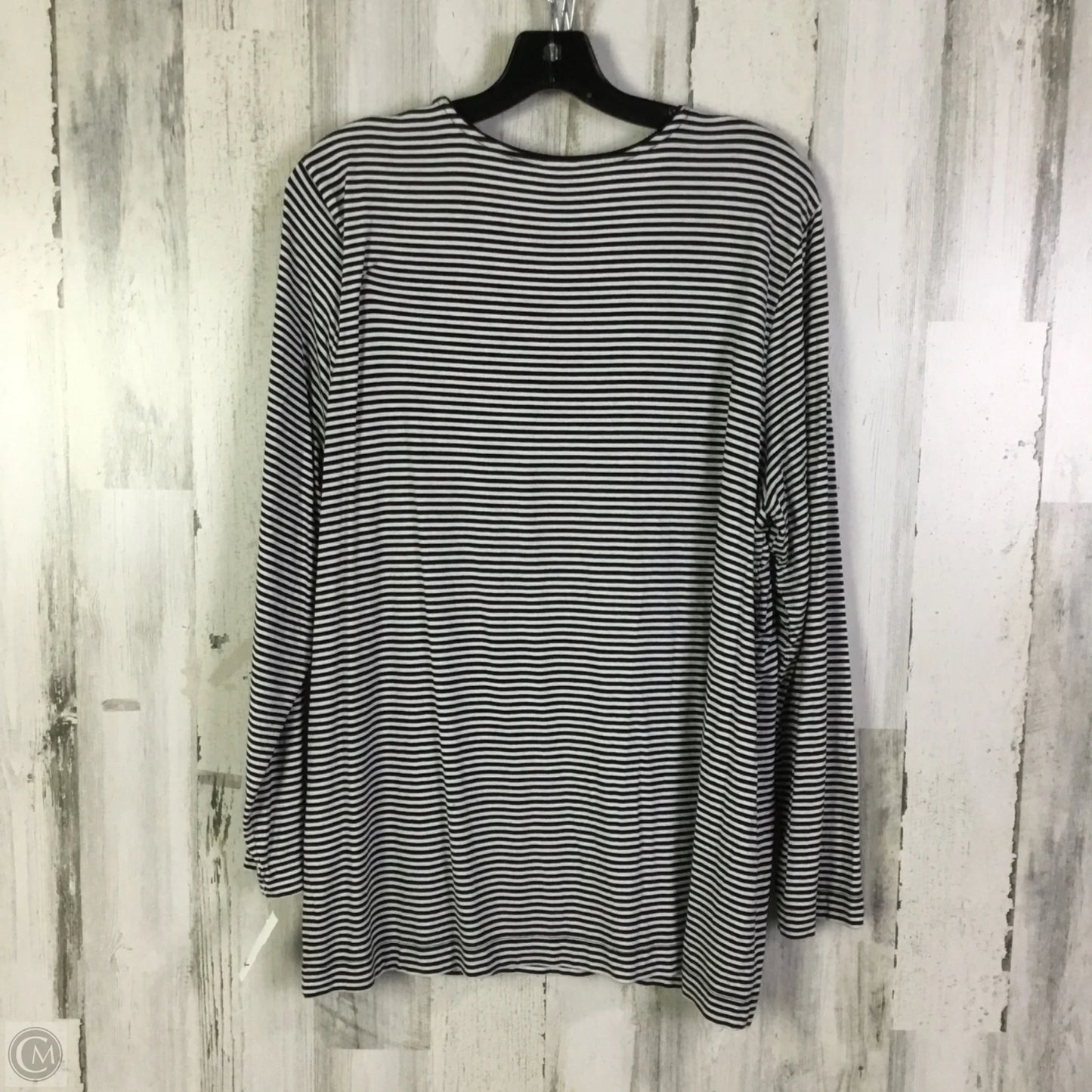 Top Long Sleeve Basic By Chicos In Black & White, Size: Xxl