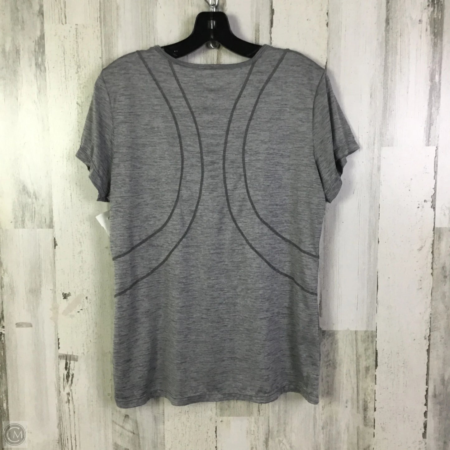 Athletic Top Short Sleeve By Reebok In Grey, Size: L