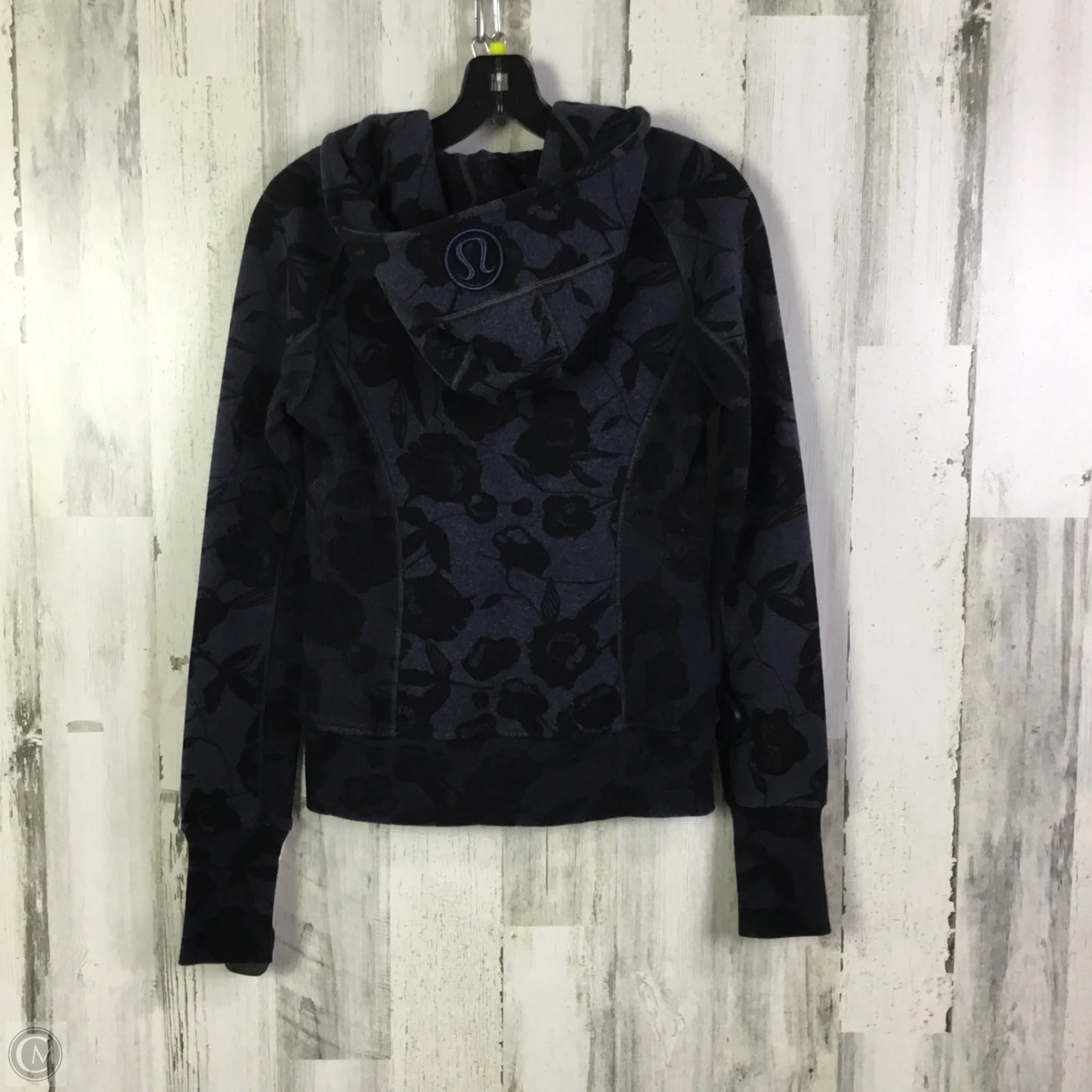 Athletic Jacket By Lululemon In Black & Blue, Size: 4