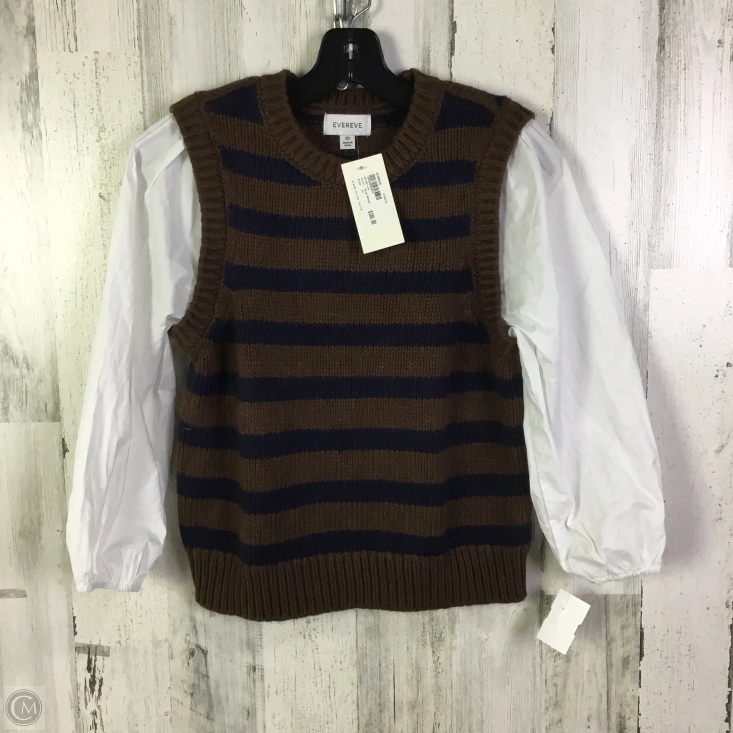 Sweater By Evereve In Blue & Brown, Size: Xs