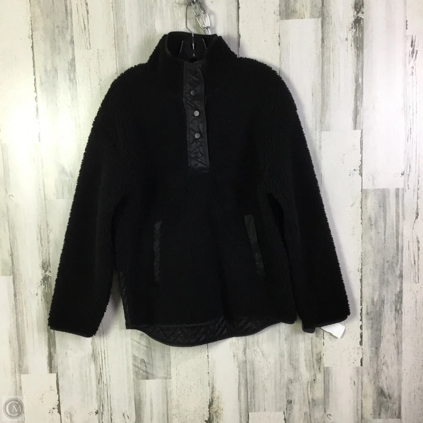 Jacket Faux Fur & Sherpa By Athleta In Black, Size: M