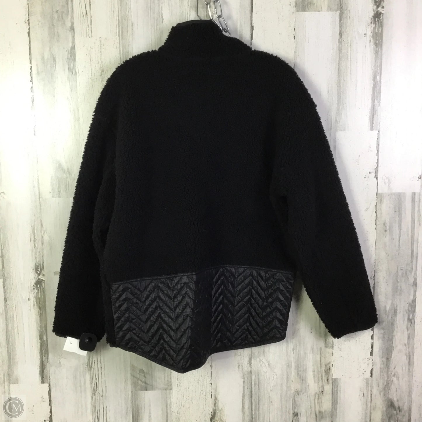 Jacket Faux Fur & Sherpa By Athleta In Black, Size: M