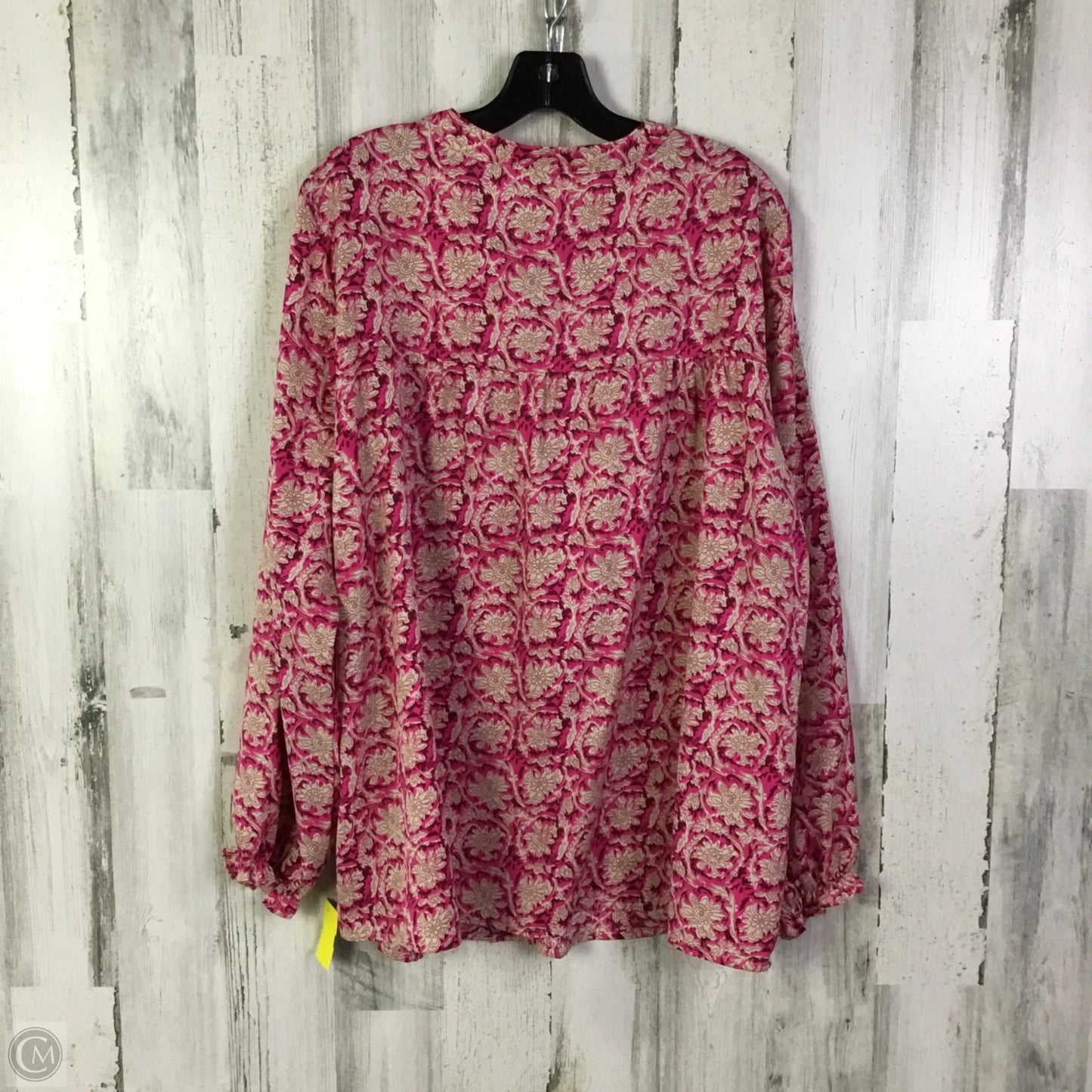 Top Long Sleeve By Shein In Pink, Size: 2x