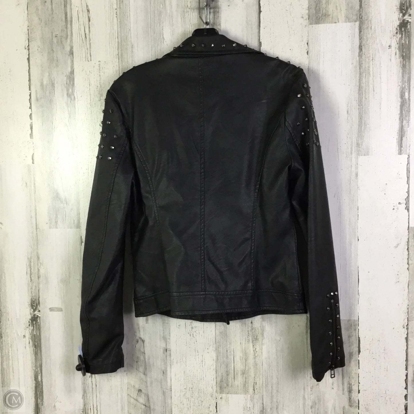 Jacket Moto By Clothes Mentor In Black, Size: S