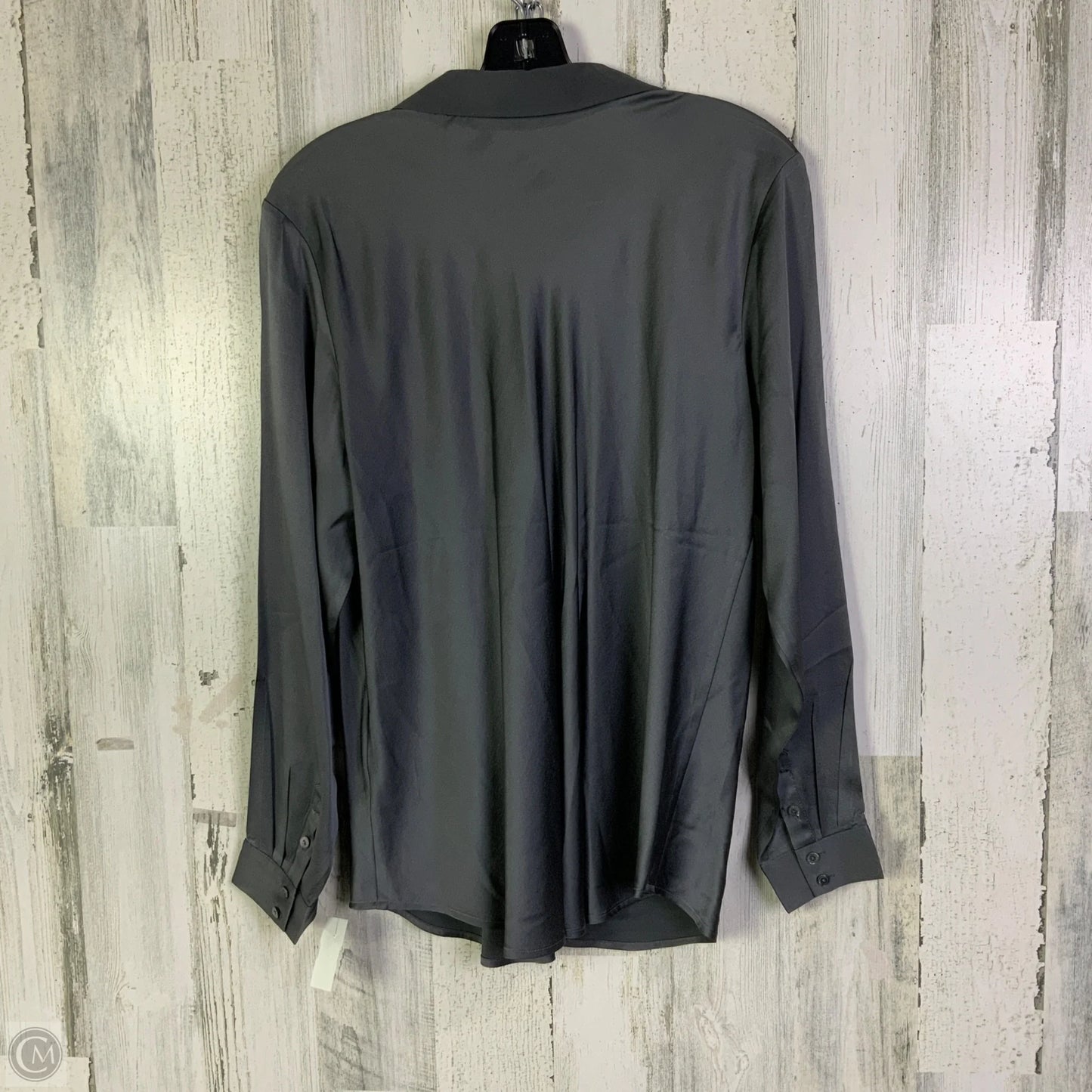 Blouse Long Sleeve By Eileen Fisher In Grey, Size: L