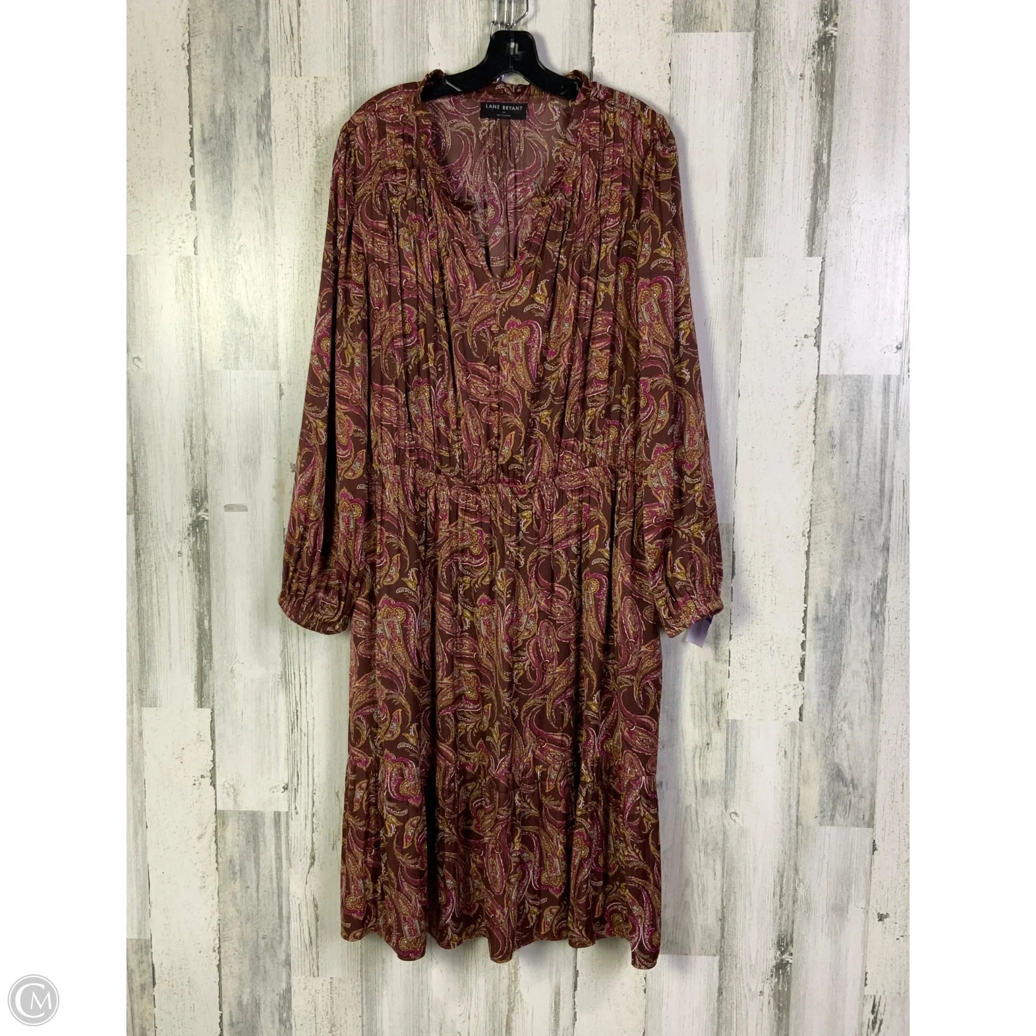 Dress Work By Lane Bryant In Brown & Pink, Size: 2x