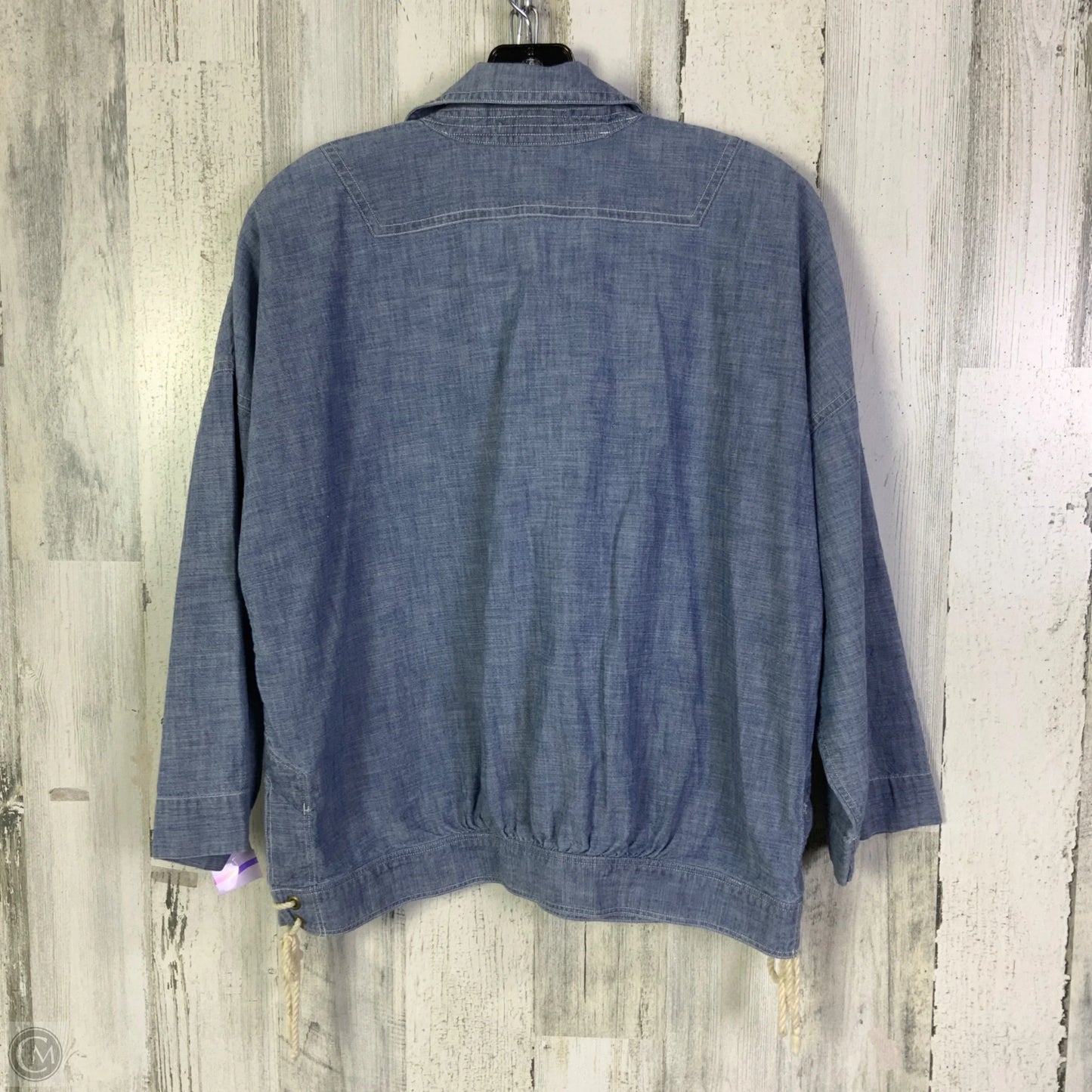 Top 3/4 Sleeve By Lauren Jeans Co In Blue, Size: L