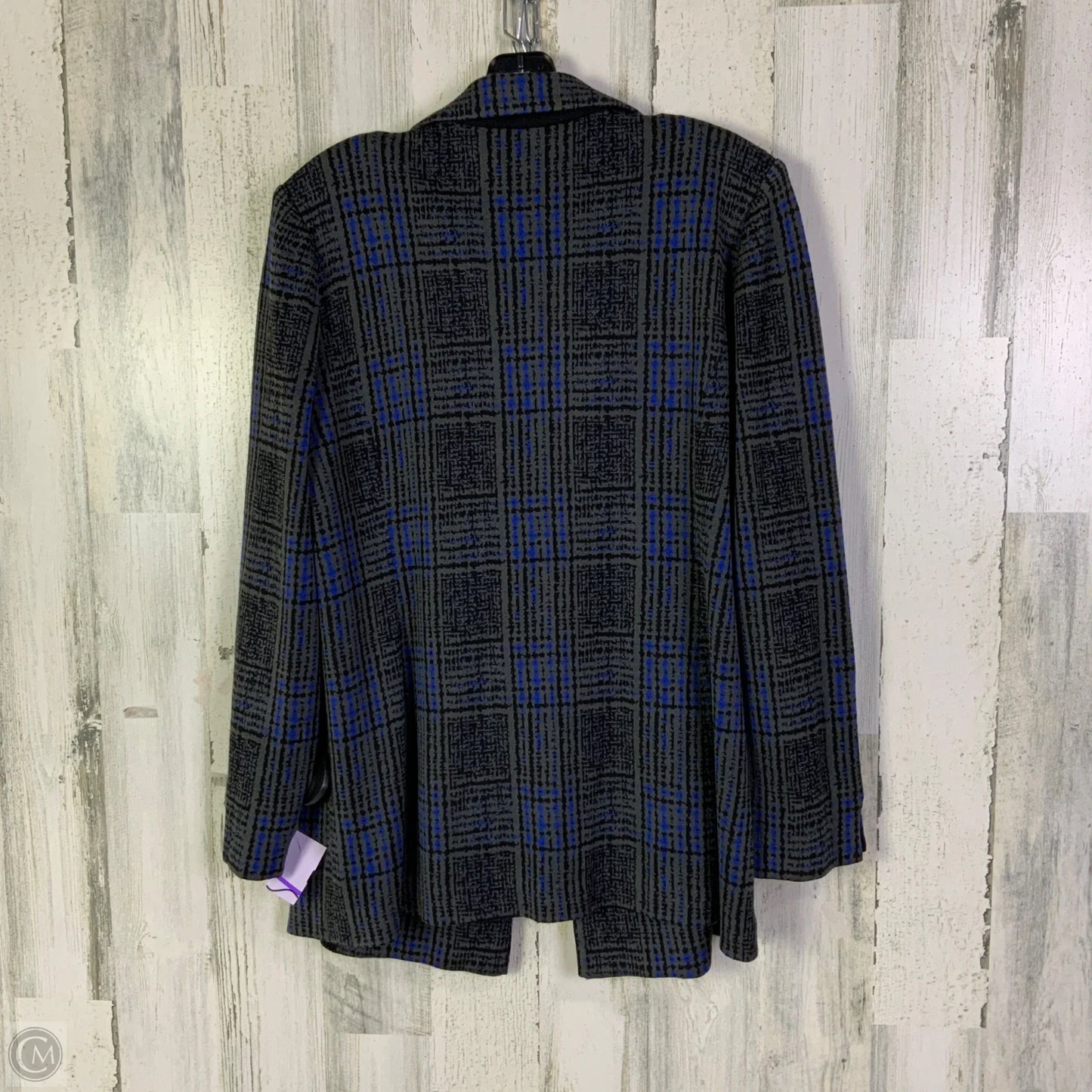 Blazer By Misook In Blue & Grey, Size: L