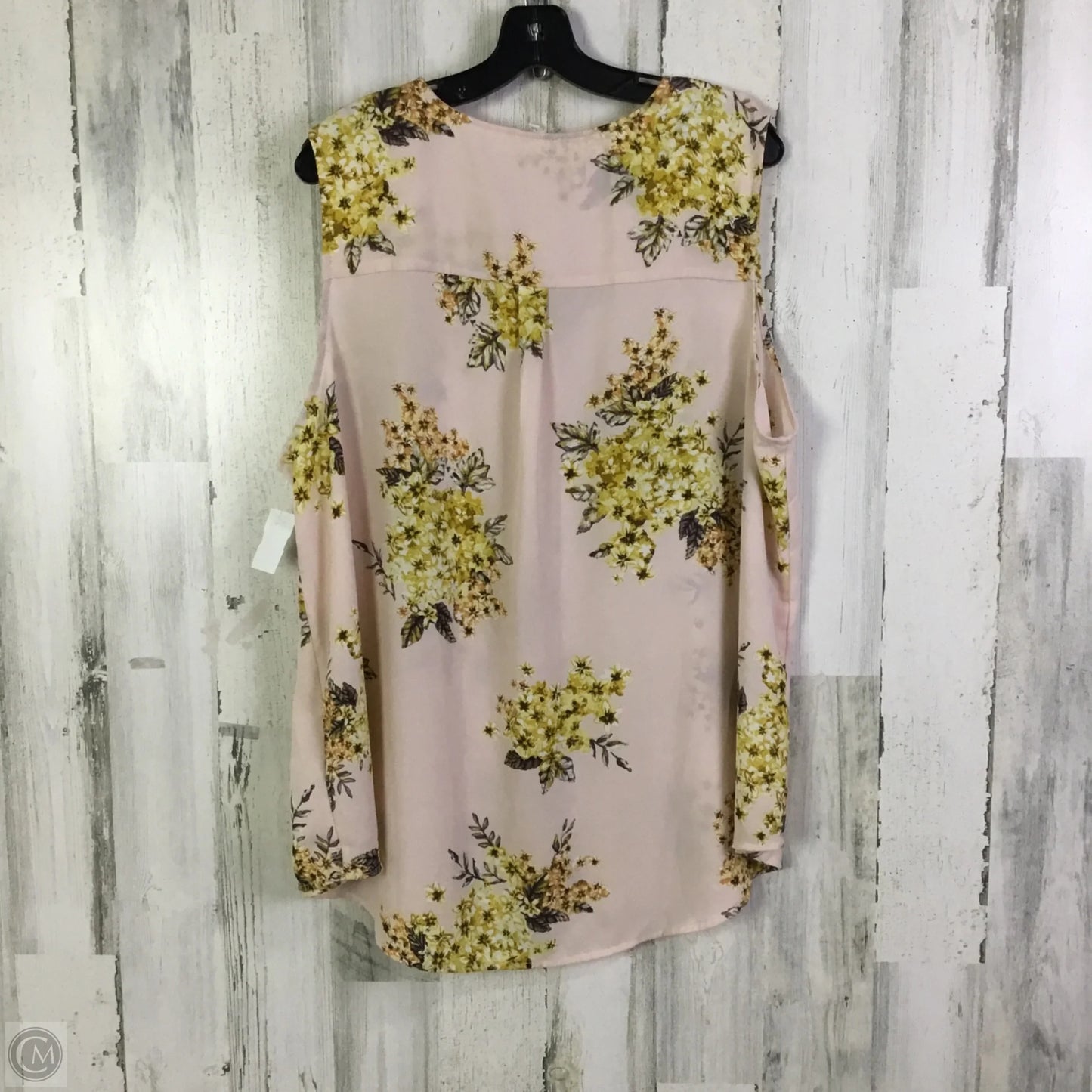 Blouse Short Sleeve By Maurices In Pink & Yellow, Size: Xxl