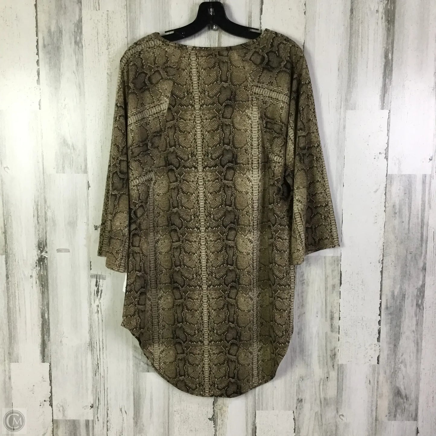 Tunic 3/4 Sleeve By Clothes Mentor In Snakeskin Print, Size: S