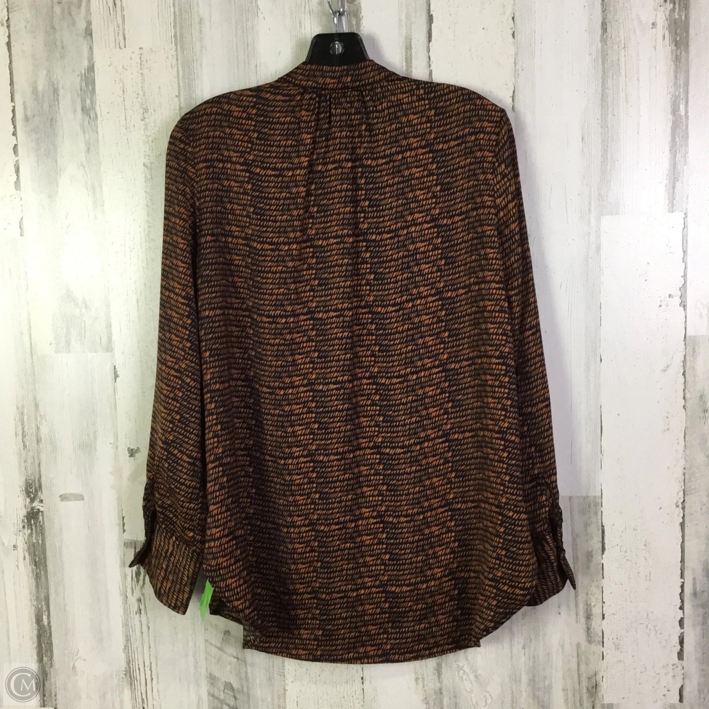 Blouse Long Sleeve By Evereve In Black & Orange, Size: Xs