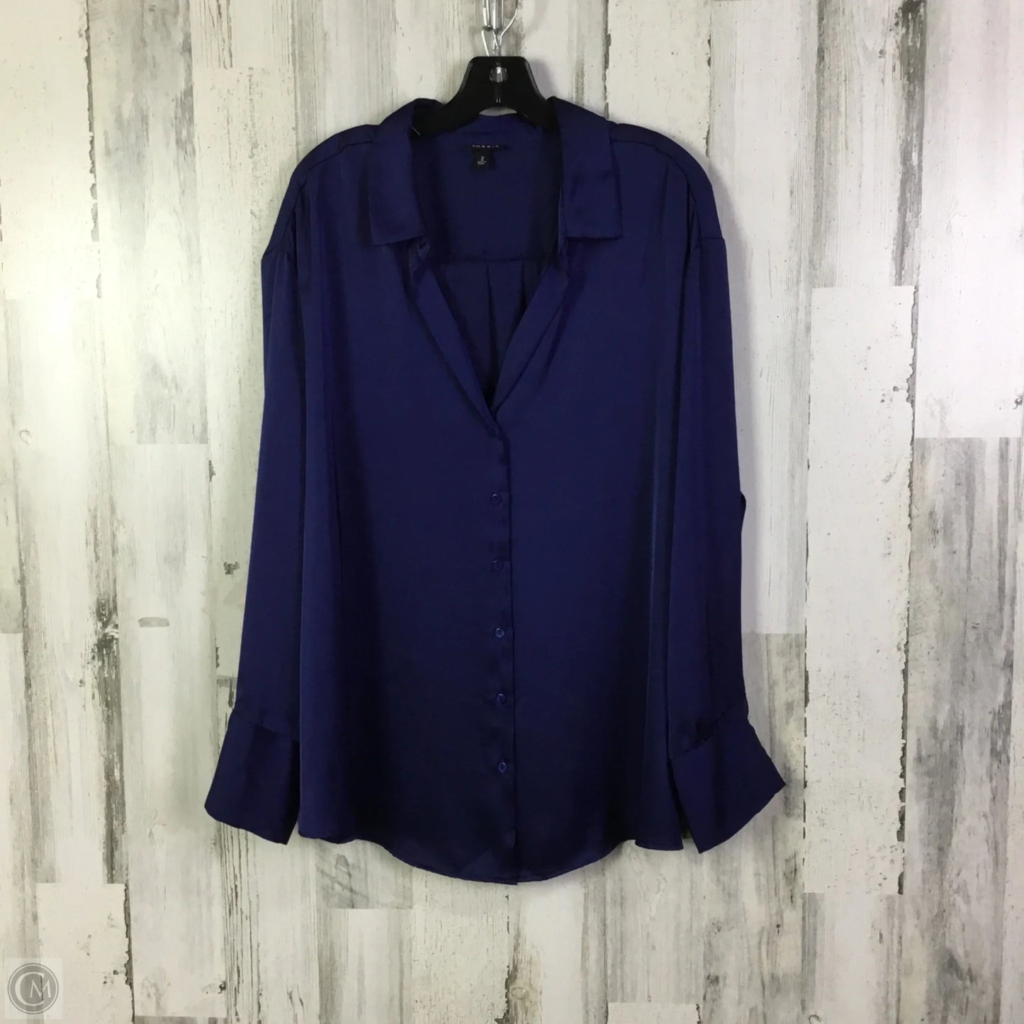 Blouse Long Sleeve By Torrid In Navy, Size: L
