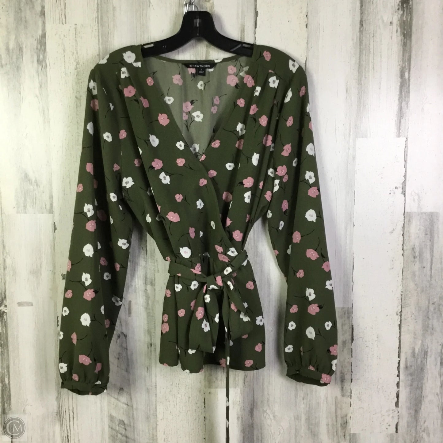 Blouse Long Sleeve By Hawthorn In Green, Size: L