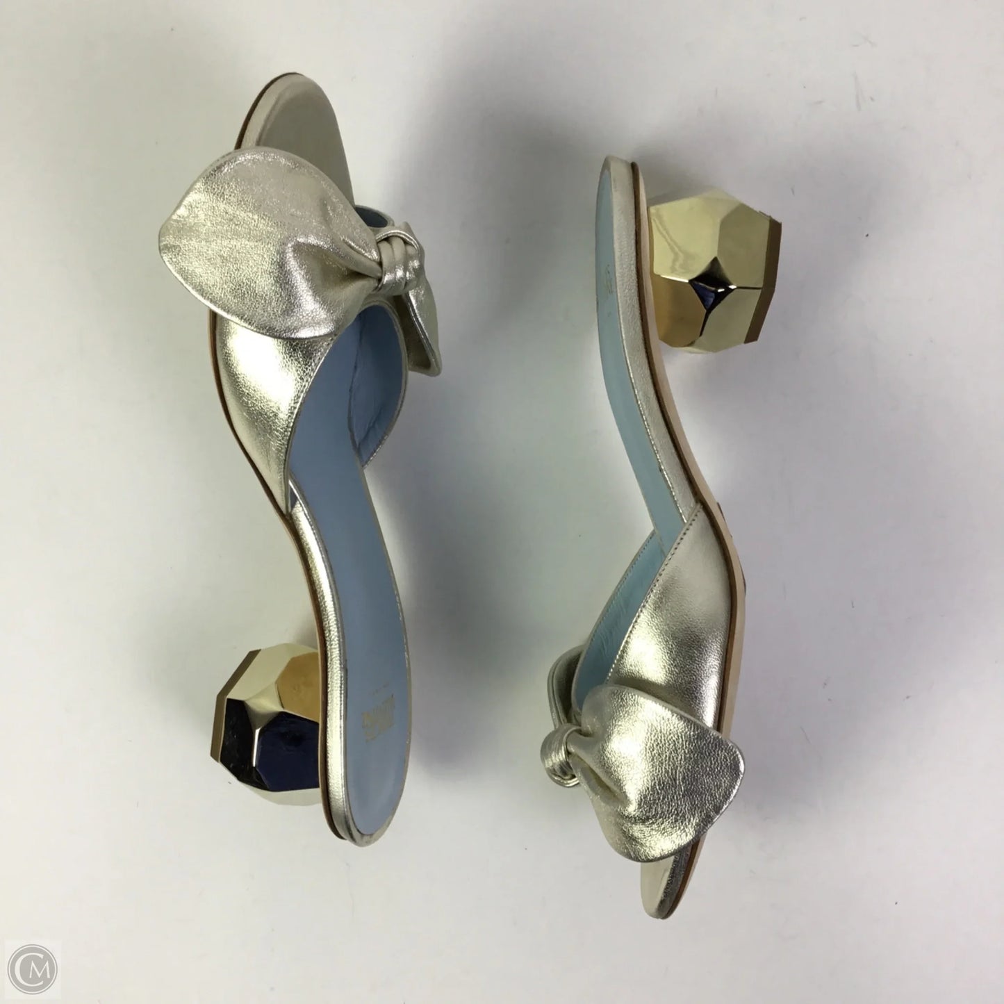 Sandals Heels Block By Cma In Gold, Size: 7