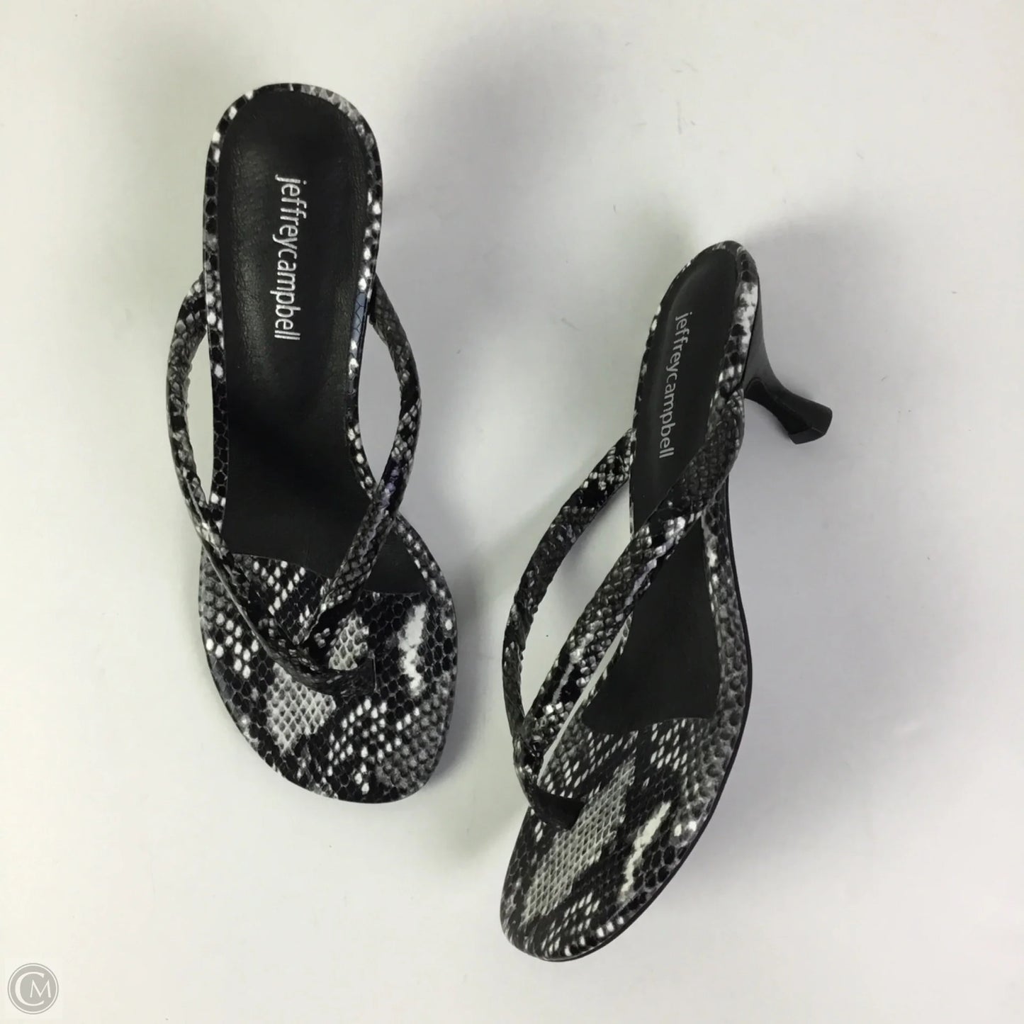Sandals Heels Kitten By Jeffery Campbell In Snakeskin Print, Size: 7