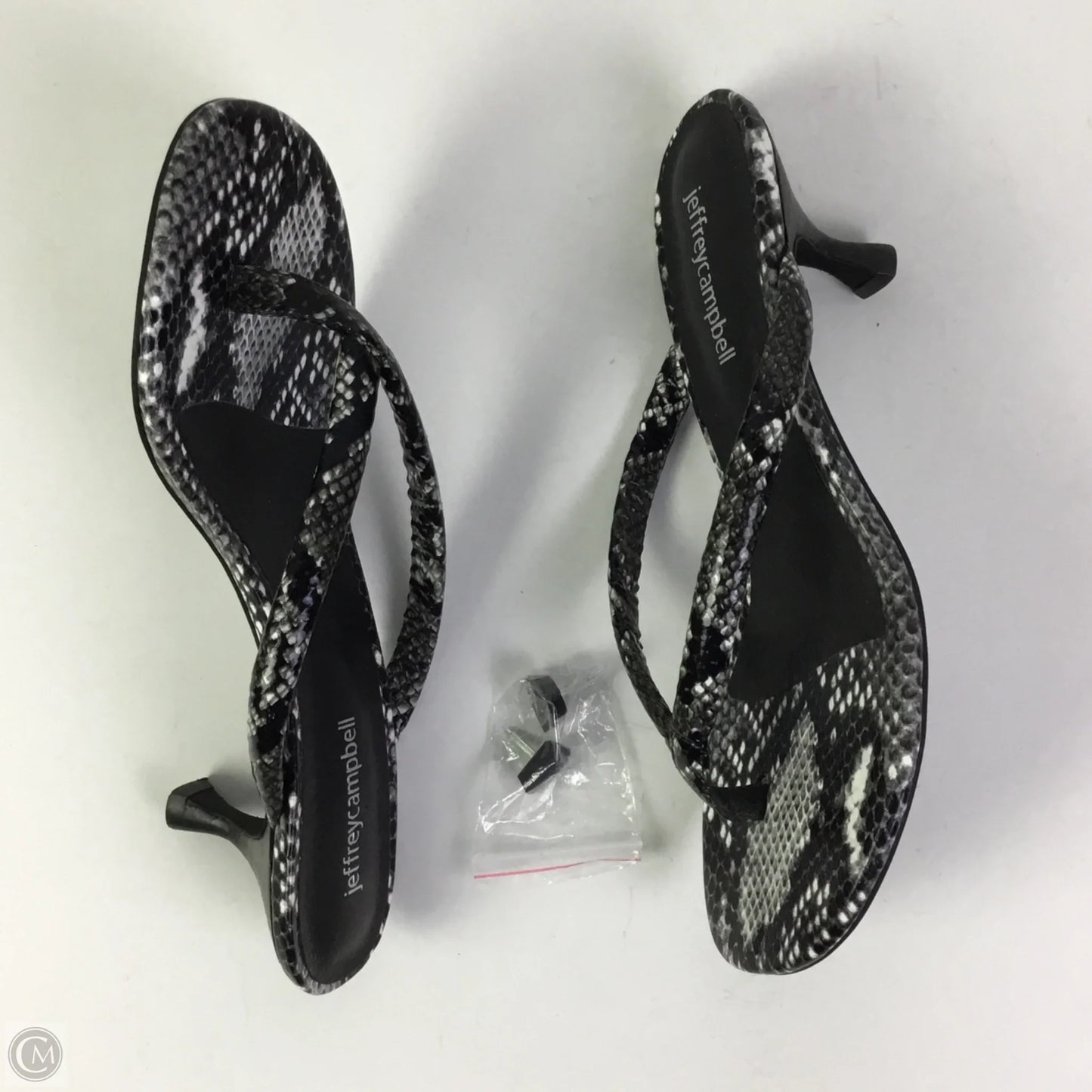 Sandals Heels Kitten By Jeffery Campbell In Snakeskin Print, Size: 7