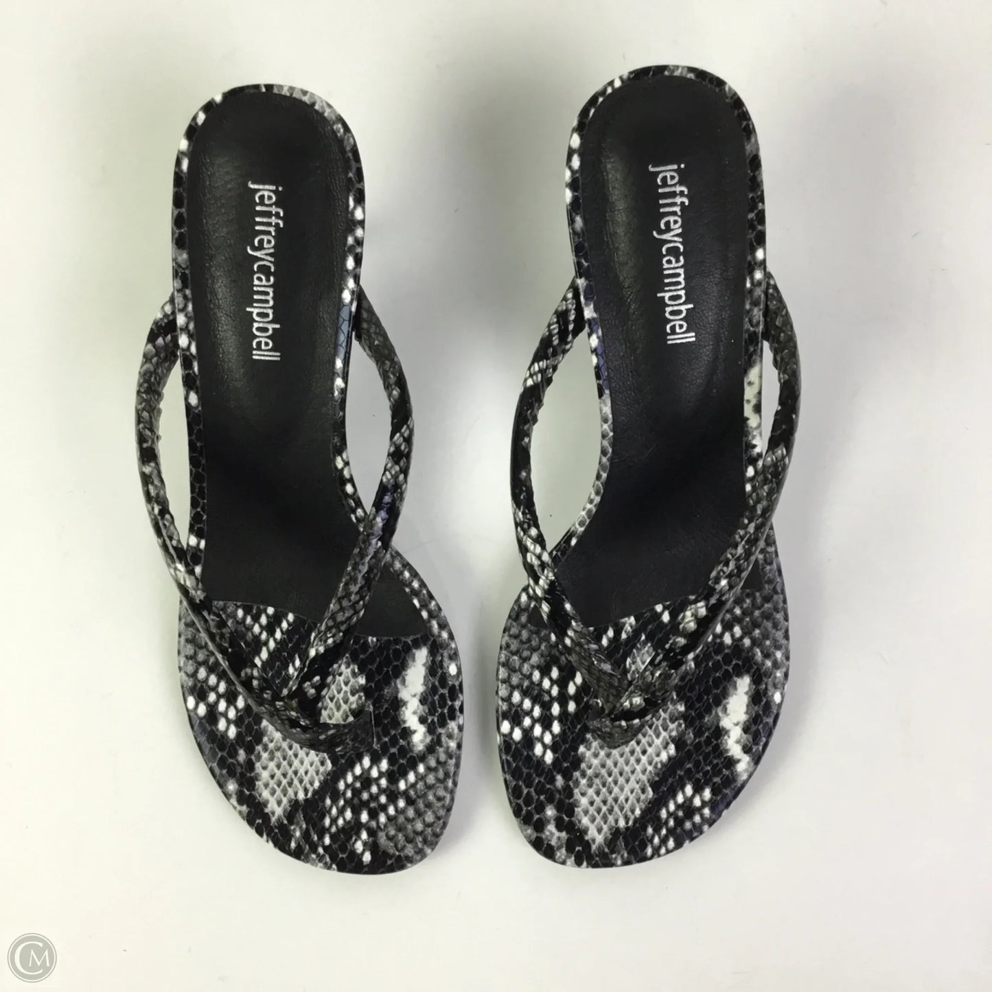 Sandals Heels Kitten By Jeffery Campbell In Snakeskin Print, Size: 7