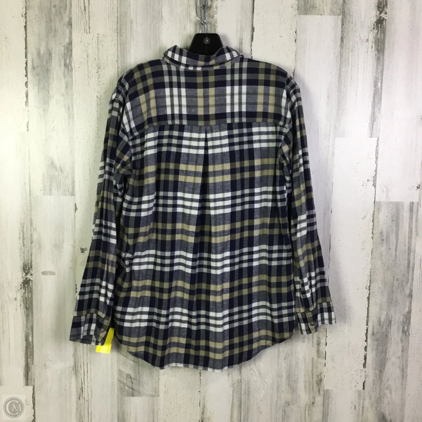 Top Long Sleeve By Eddie Bauer In Plaid Pattern, Size: S