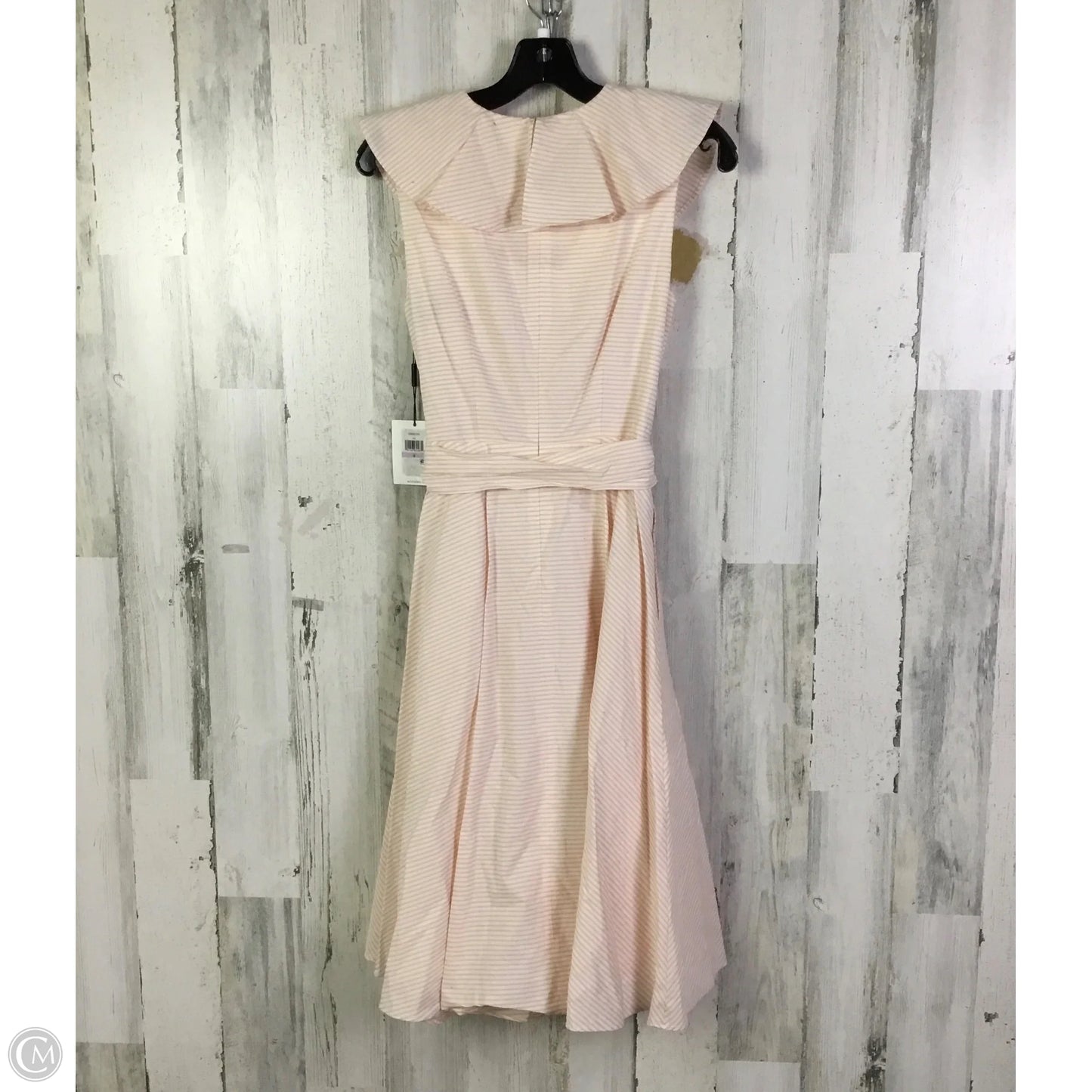 Dress Casual Short By Calvin Klein In Orange & White, Size: S