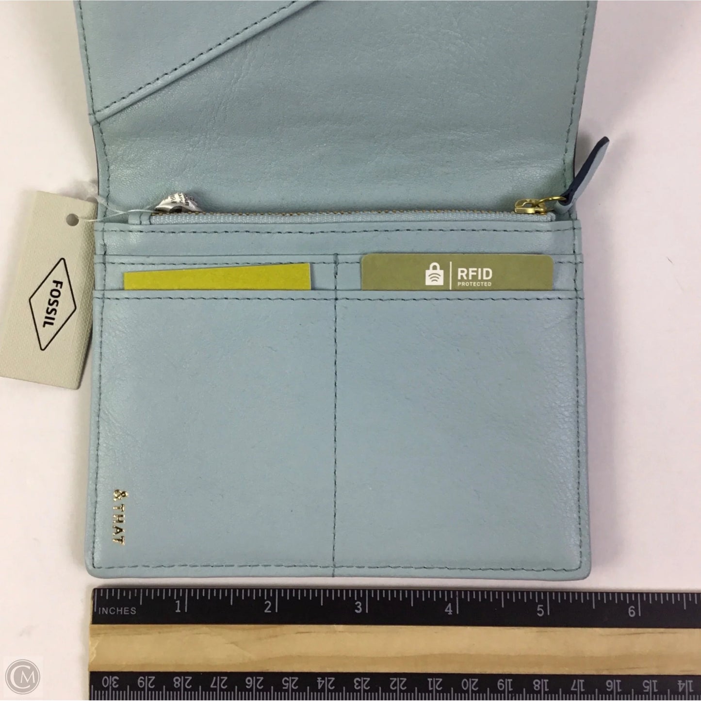 Wallet Leather By Fossil, Size: Medium