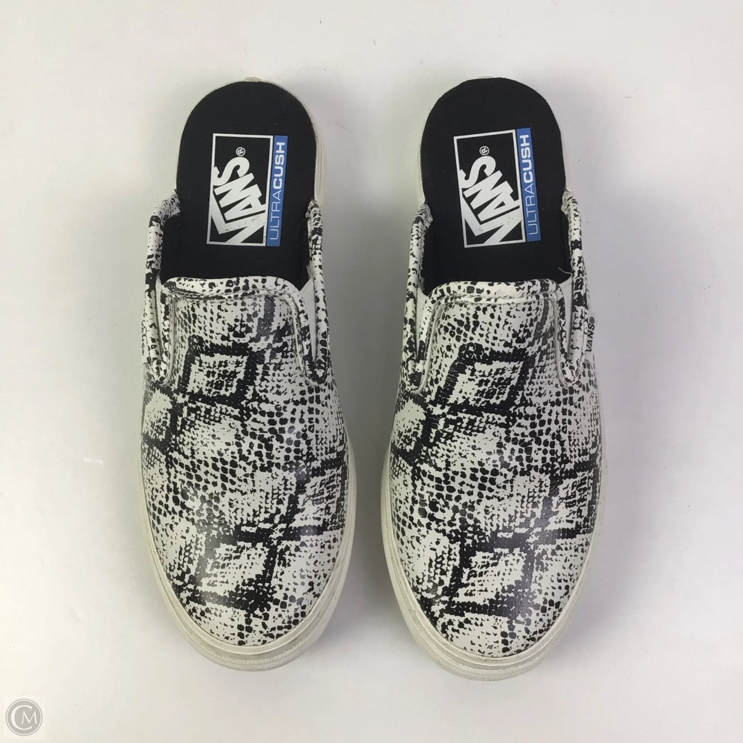 Shoes Flats By Vans In Black & White, Size: 6