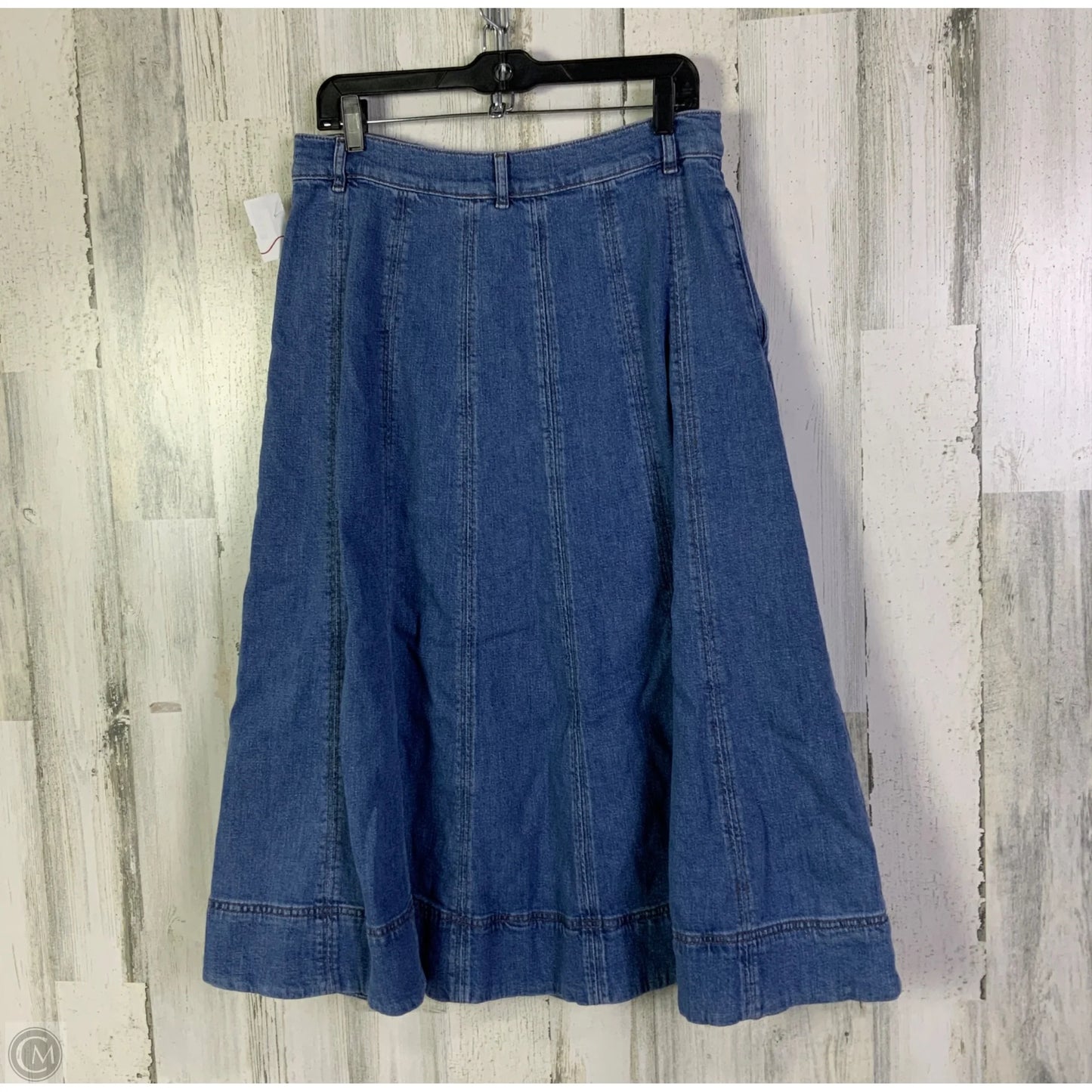 Skirt Midi By Boden In Blue Denim, Size: 8