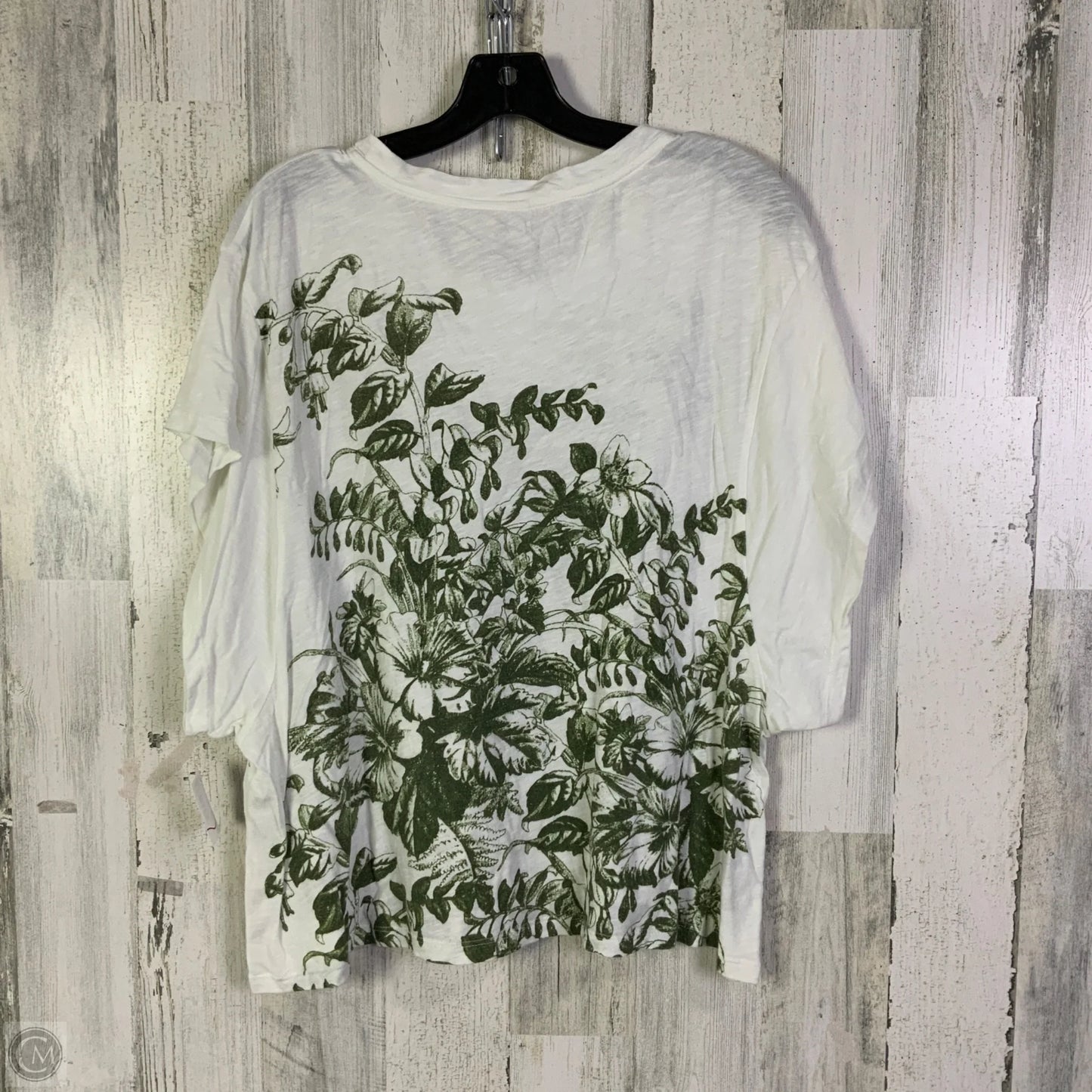 Top Short Sleeve Basic By Daily Practice By Anthropologie In Green & White, Size: S