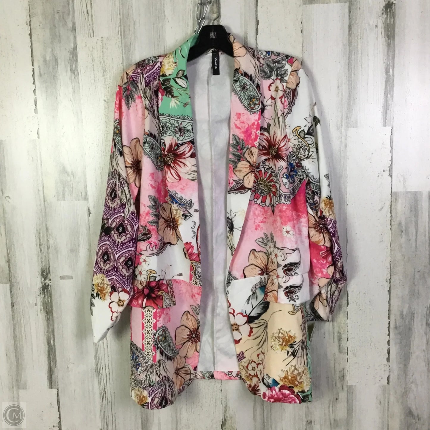 Blazer By Venti6 In Pink & White, Size: L