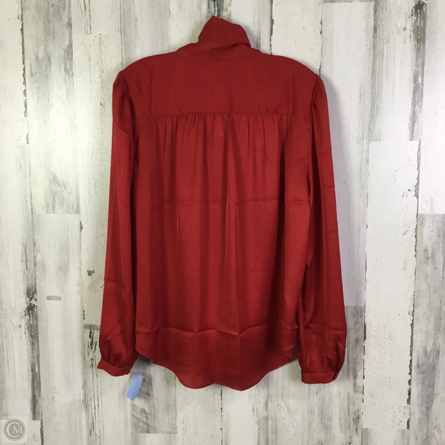 Blouse Long Sleeve By Ann Taylor In Red, Size: L