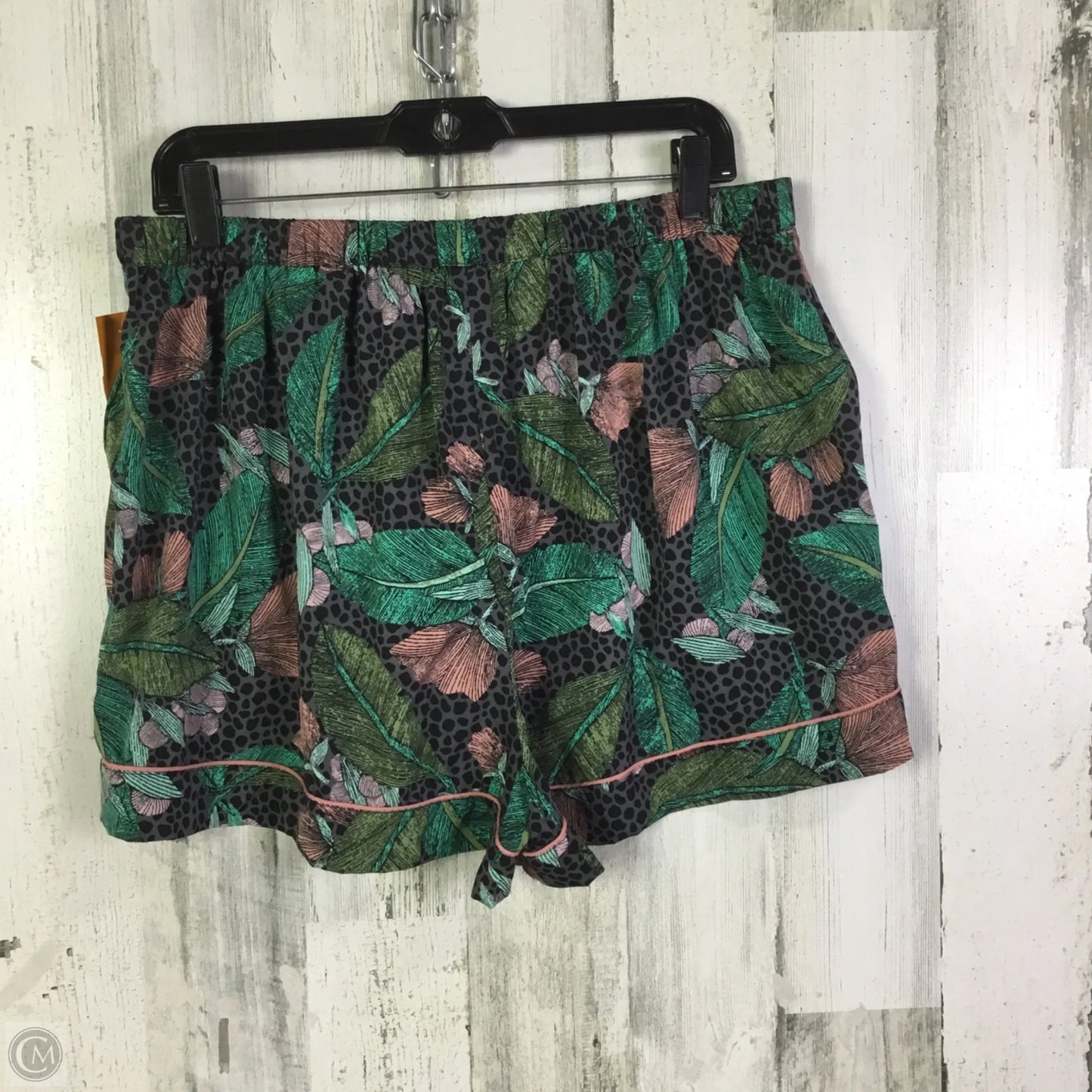 Lounge Set Shorts By Cynthia Rowley In Green & Grey, Size: Xl