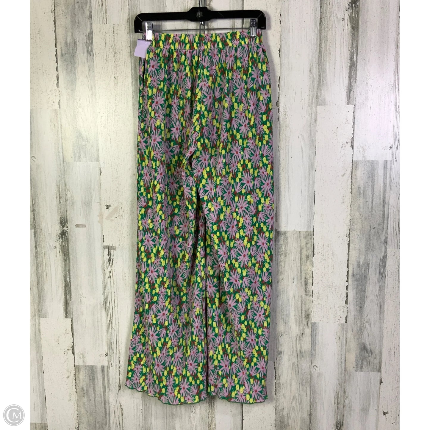 Pants Wide Leg By Bailey Rose In Green & Pink, Size: S