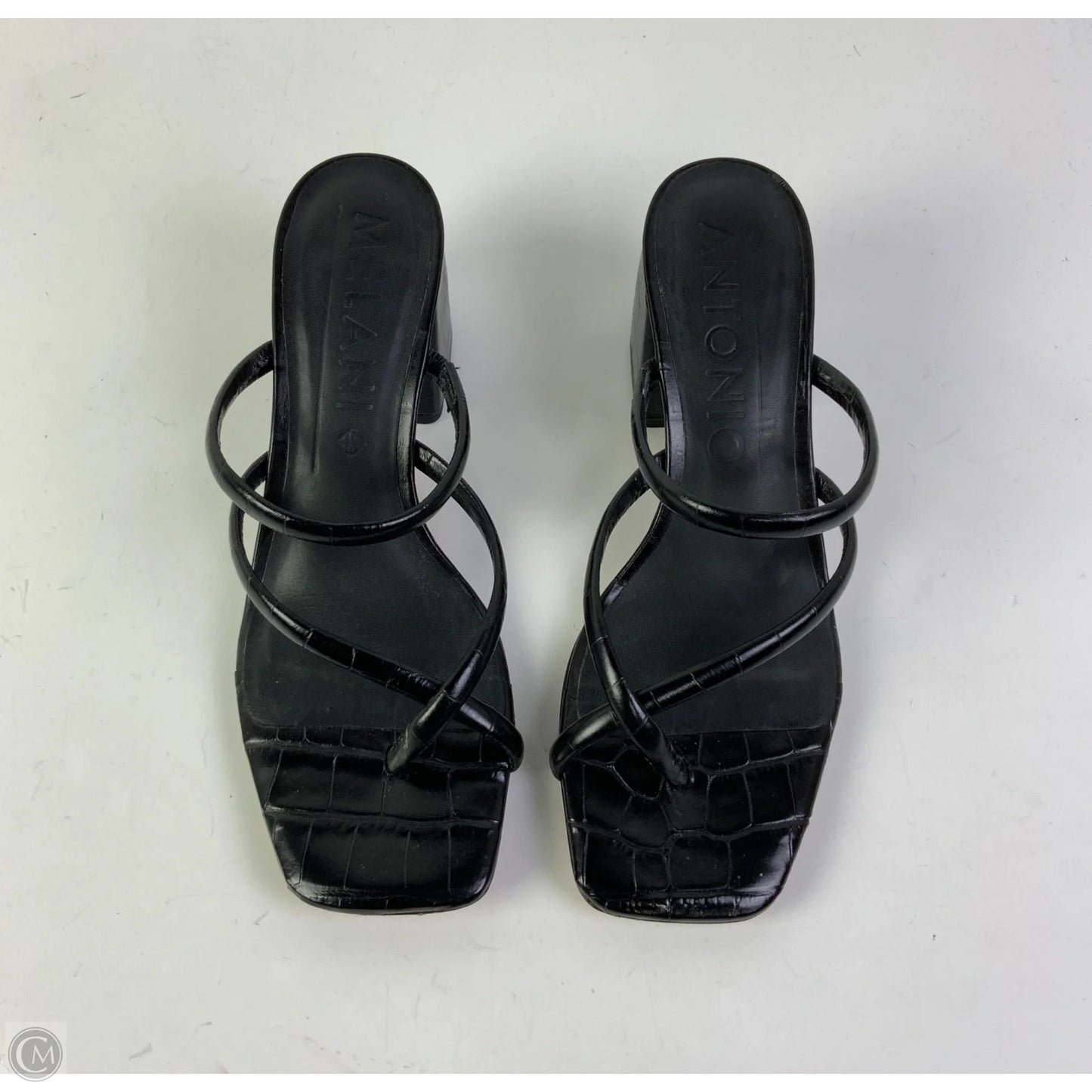 Sandals Heels Block By Antonio Melani In Black, Size: 8.5