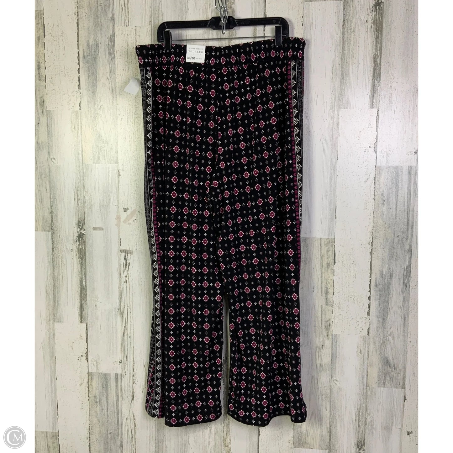 Pants Wide Leg By Lane Bryant In Black & Pink, Size: 18