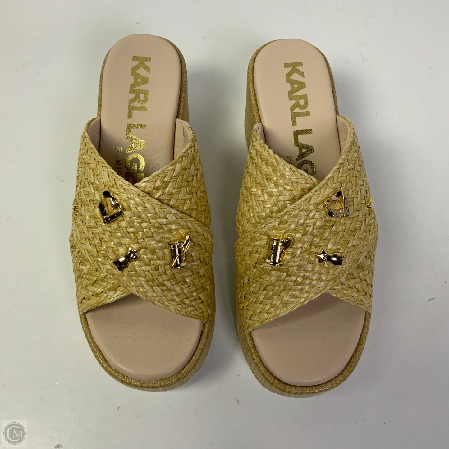 Sandals Designer By Karl Lagerfeld In Tan, Size: 8