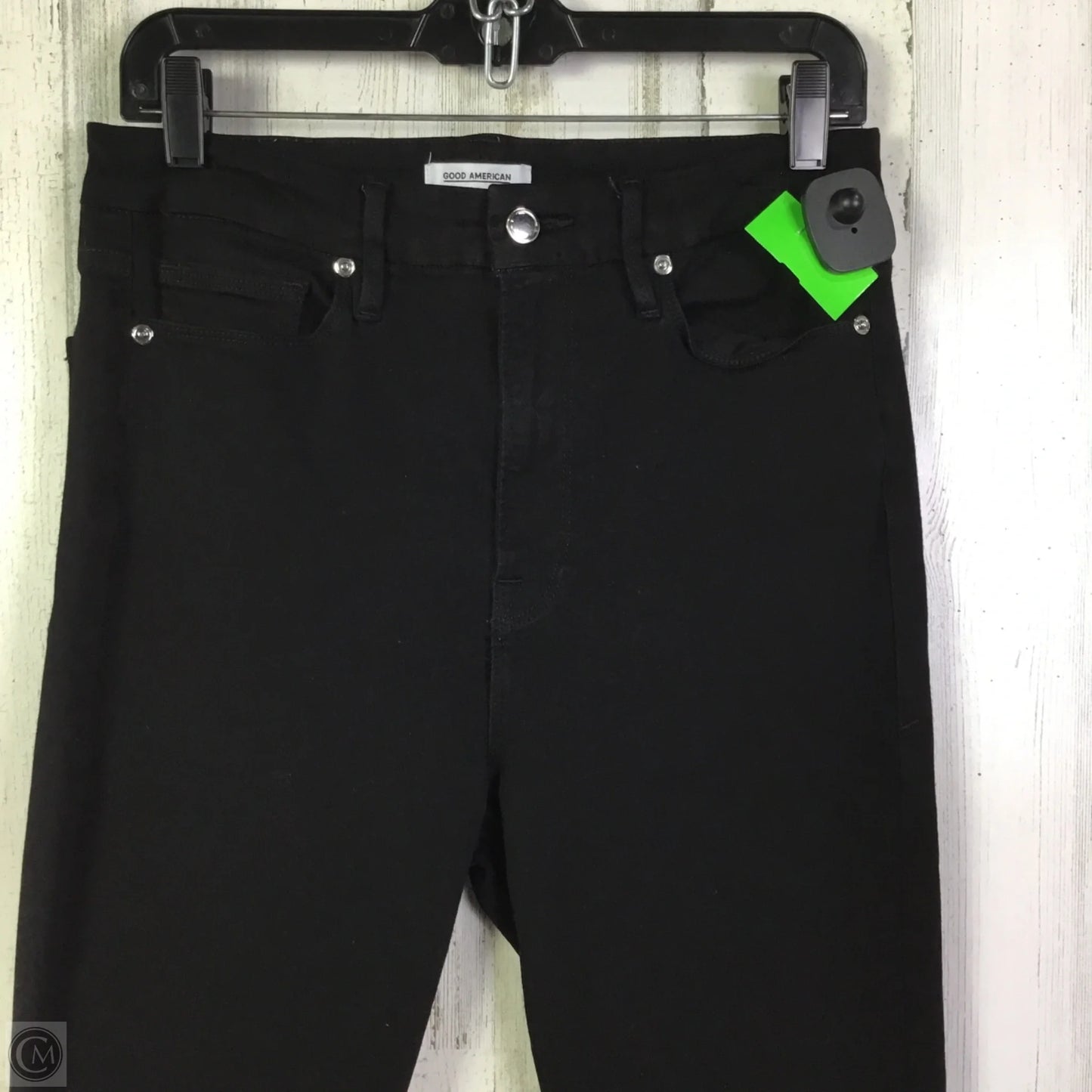 Jeans Skinny By Good American In Black Denim, Size: 10