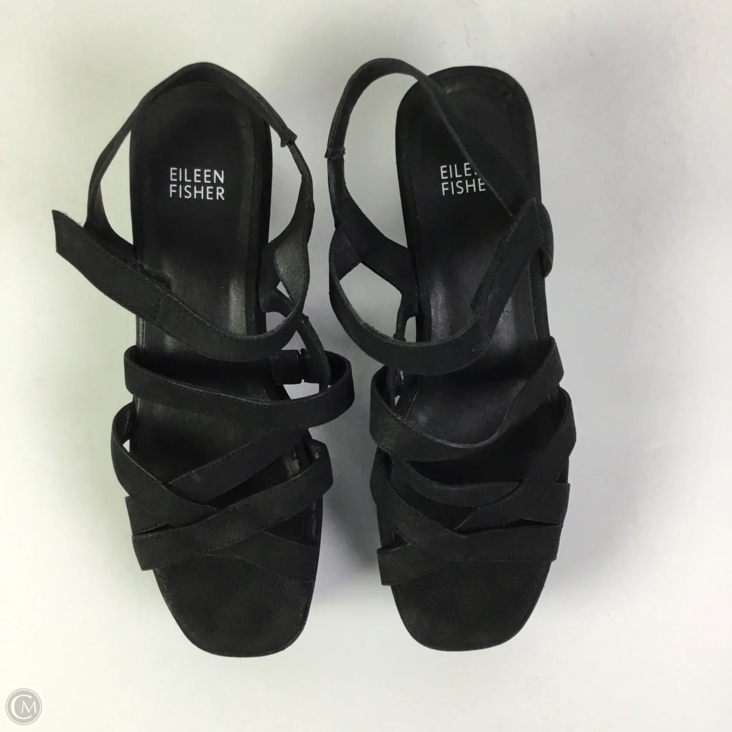 Sandals Heels Platform By Eileen Fisher In Black, Size: 8