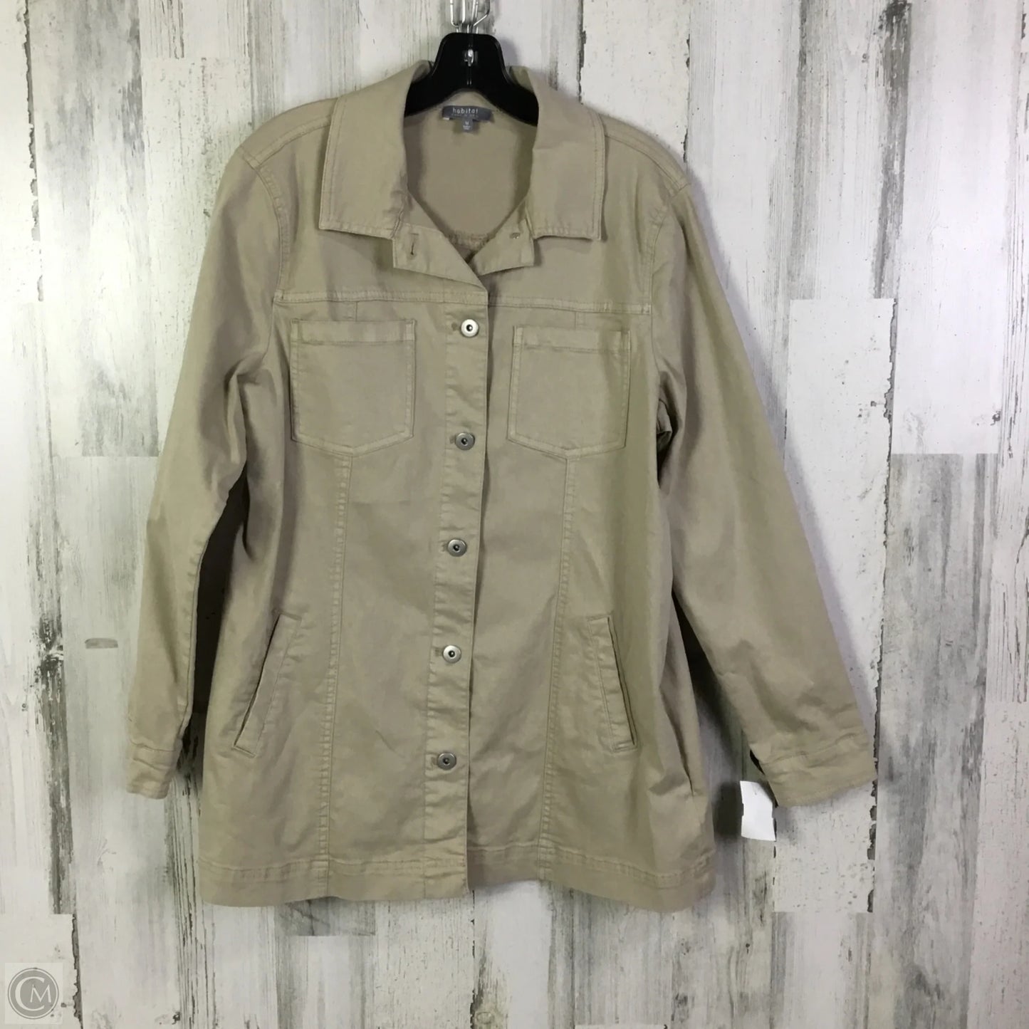 Jacket Shirt By Habitat In Tan, Size: M