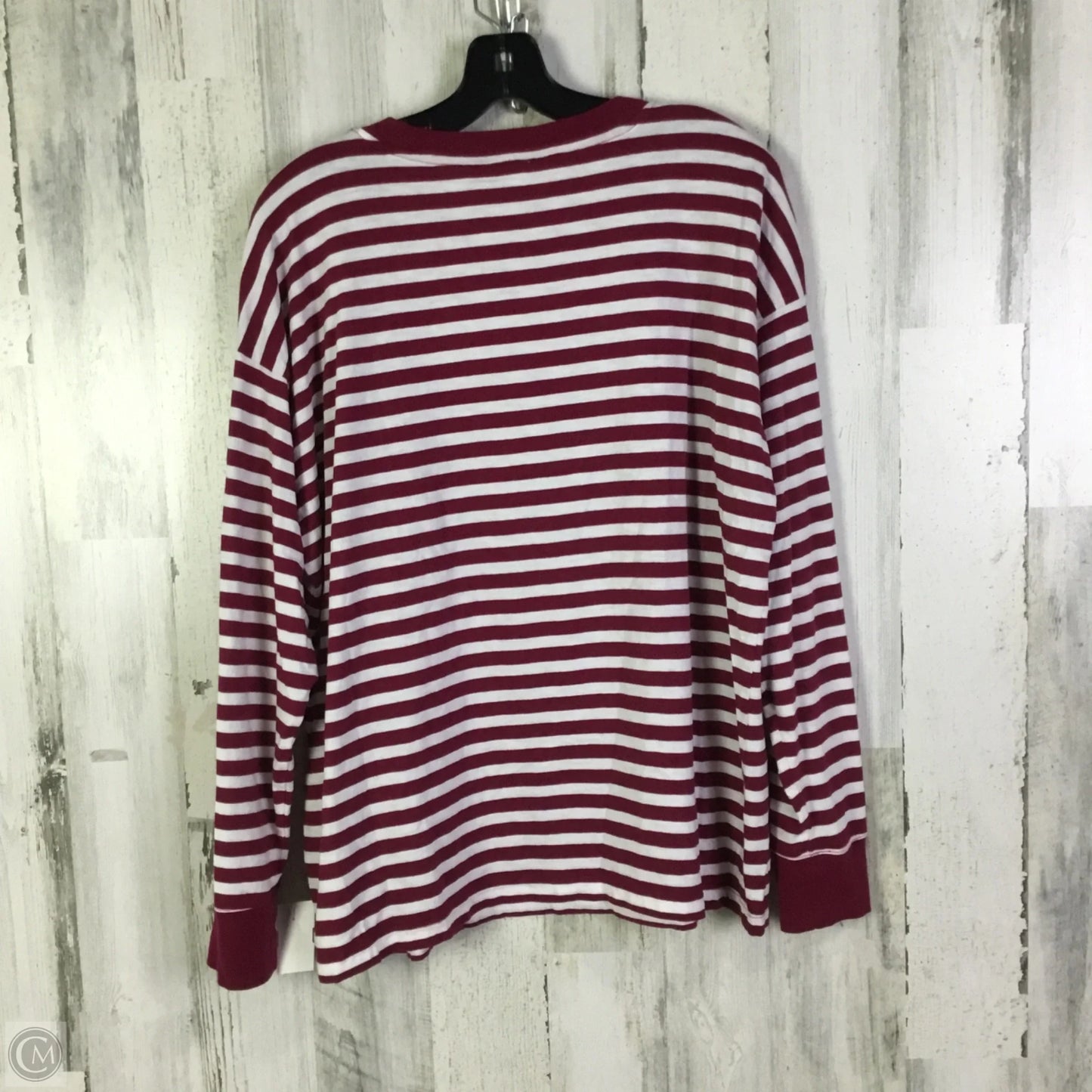 Top Long Sleeve Basic By J. Crew In Red & White, Size: Xl