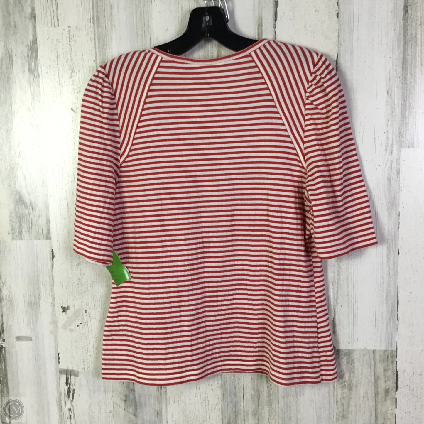 Top Short Sleeve Basic By Max Studio In Red & White, Size: L