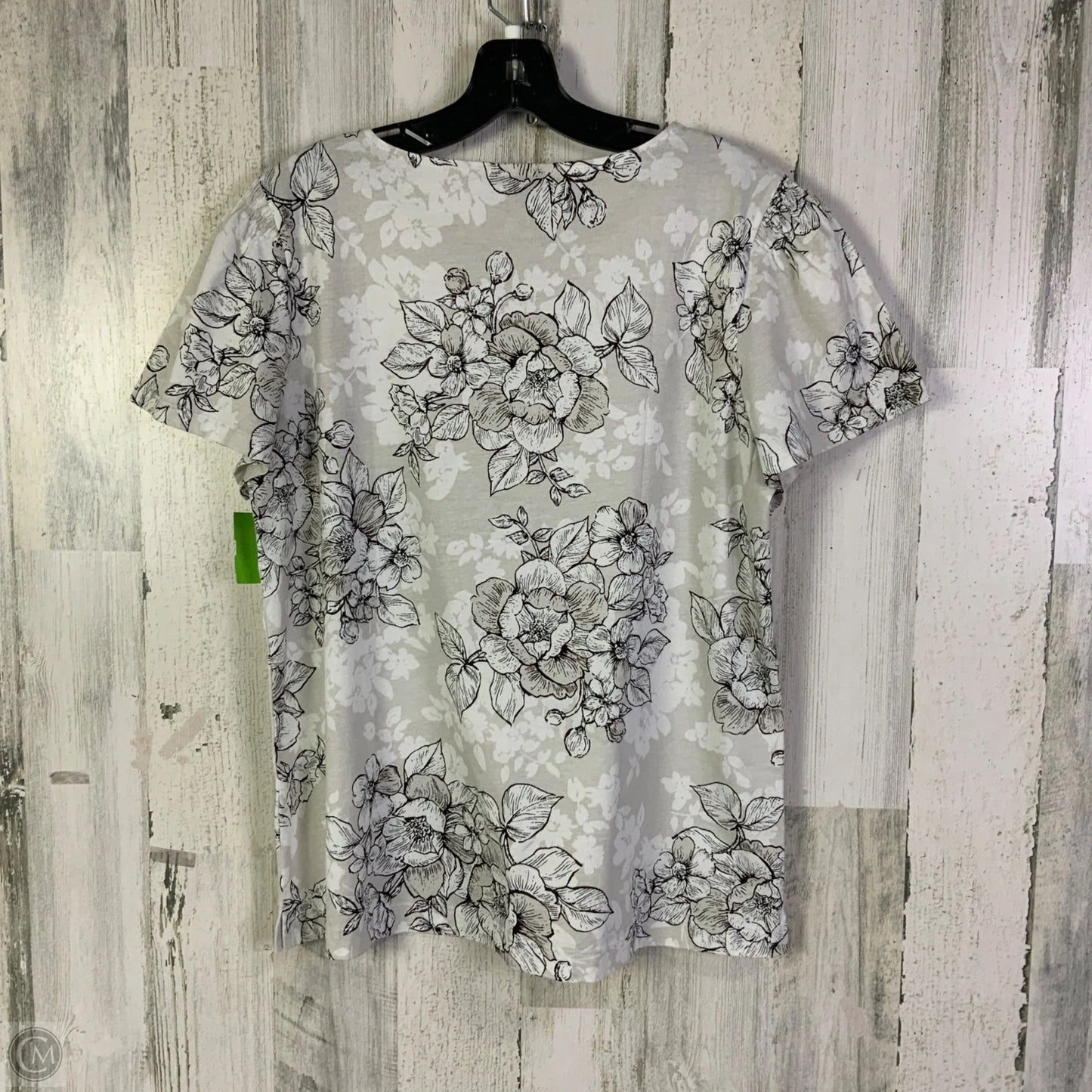 Top Short Sleeve By Ann Taylor In Grey, Size: L