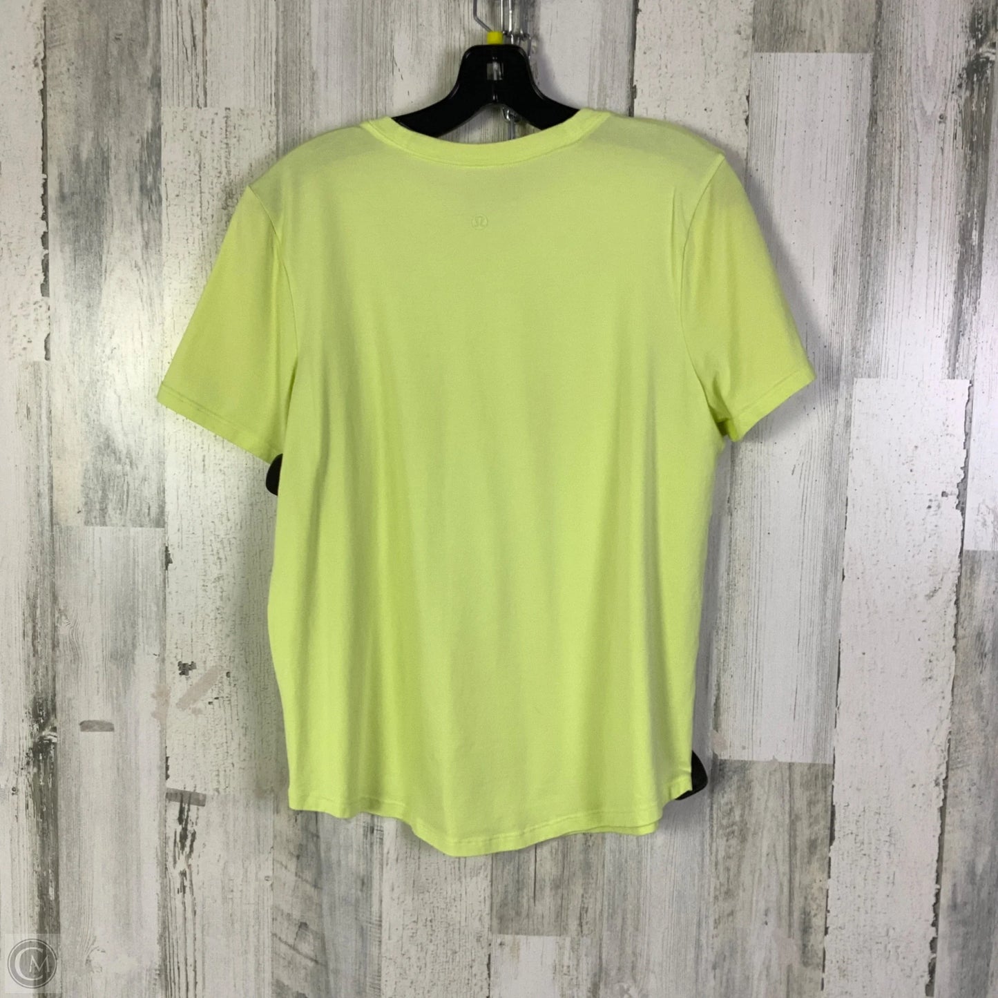 Athletic Top Short Sleeve By Lululemon In Chartreuse, Size: M