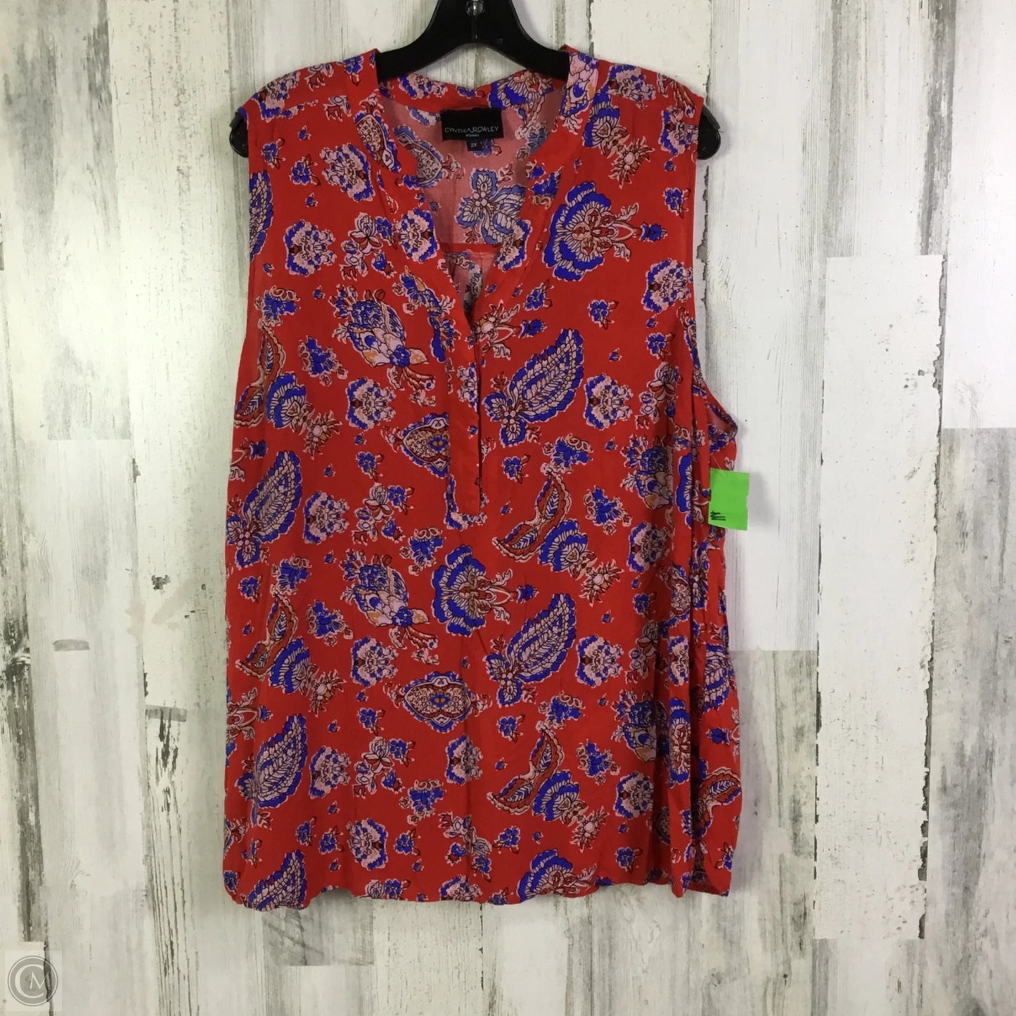 Top Sleeveless By Cynthia Rowley In Red, Size: 2x