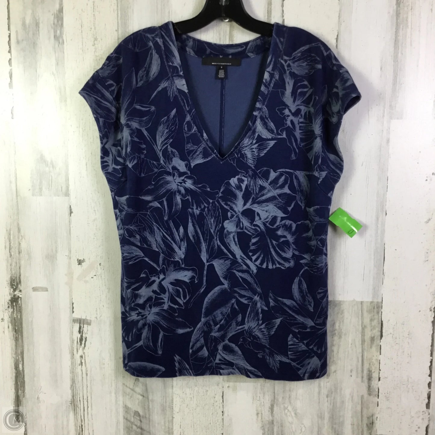 Top Short Sleeve By White House Black Market In Blue, Size: S